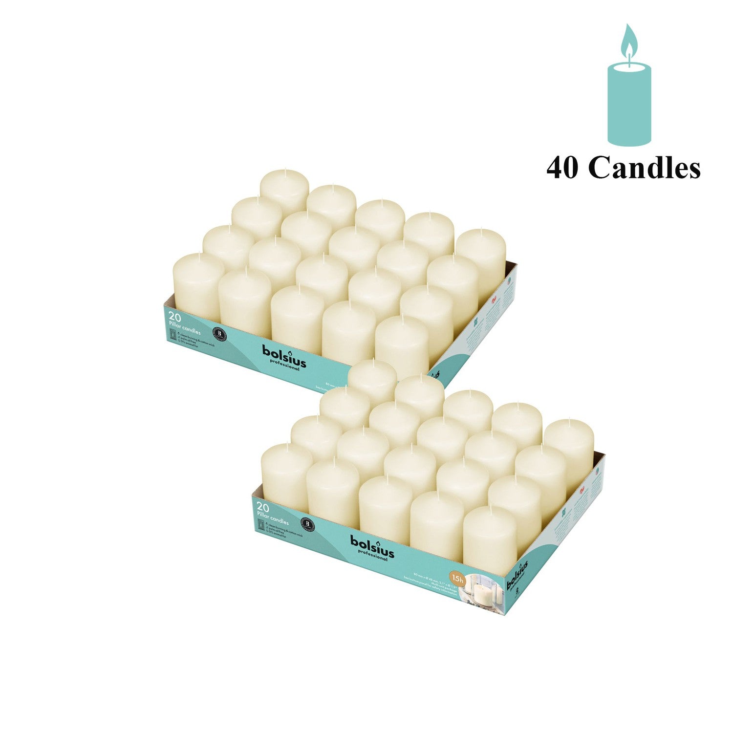 Bulk Pillar Candle 2 Inch Wide Collection
