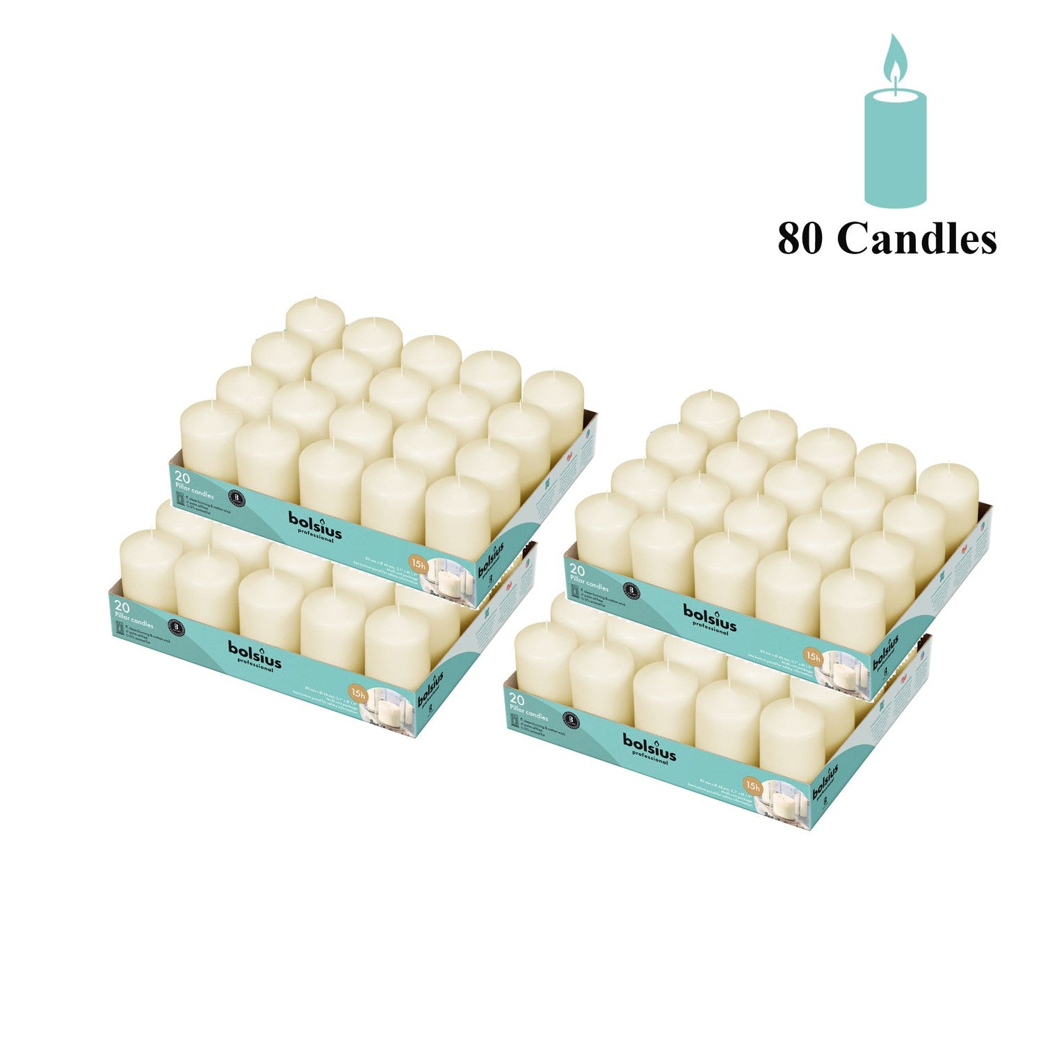 Bulk Pillar Candle 2 Inch Wide Collection