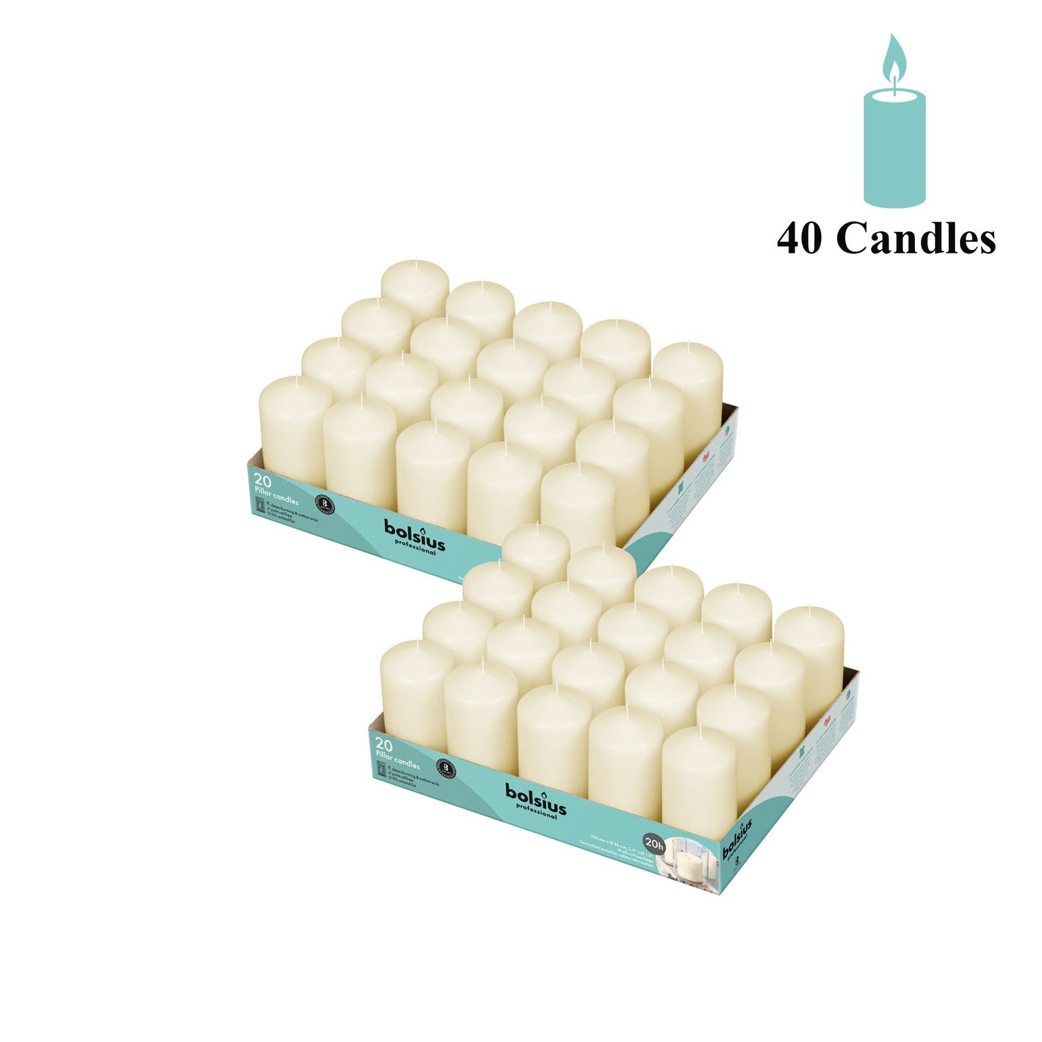 Bulk Pillar Candle 2 Inch Wide Collection