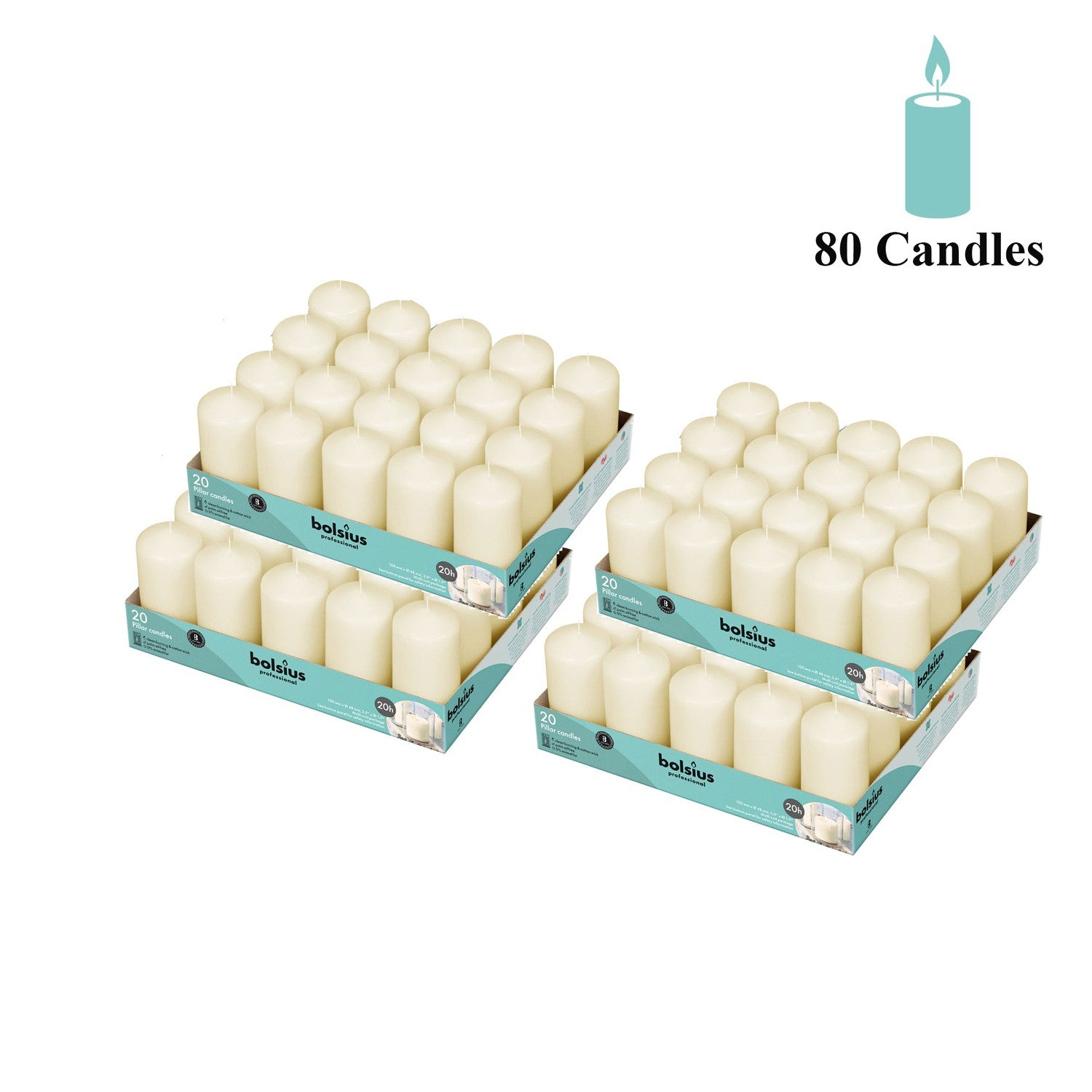 Bulk Pillar Candle 2 Inch Wide Collection
