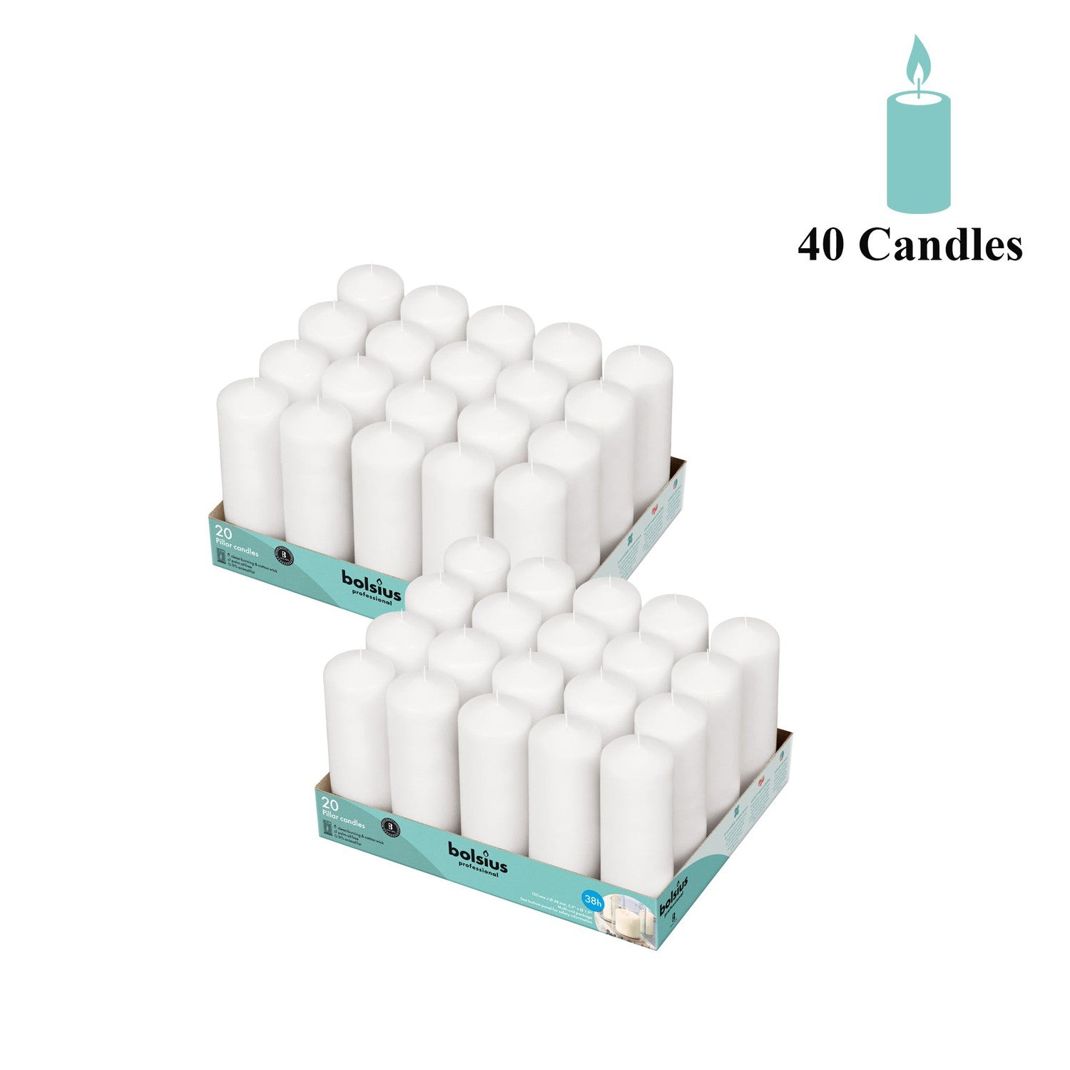Bulk Pillar Candle 2 Inch Wide Collection