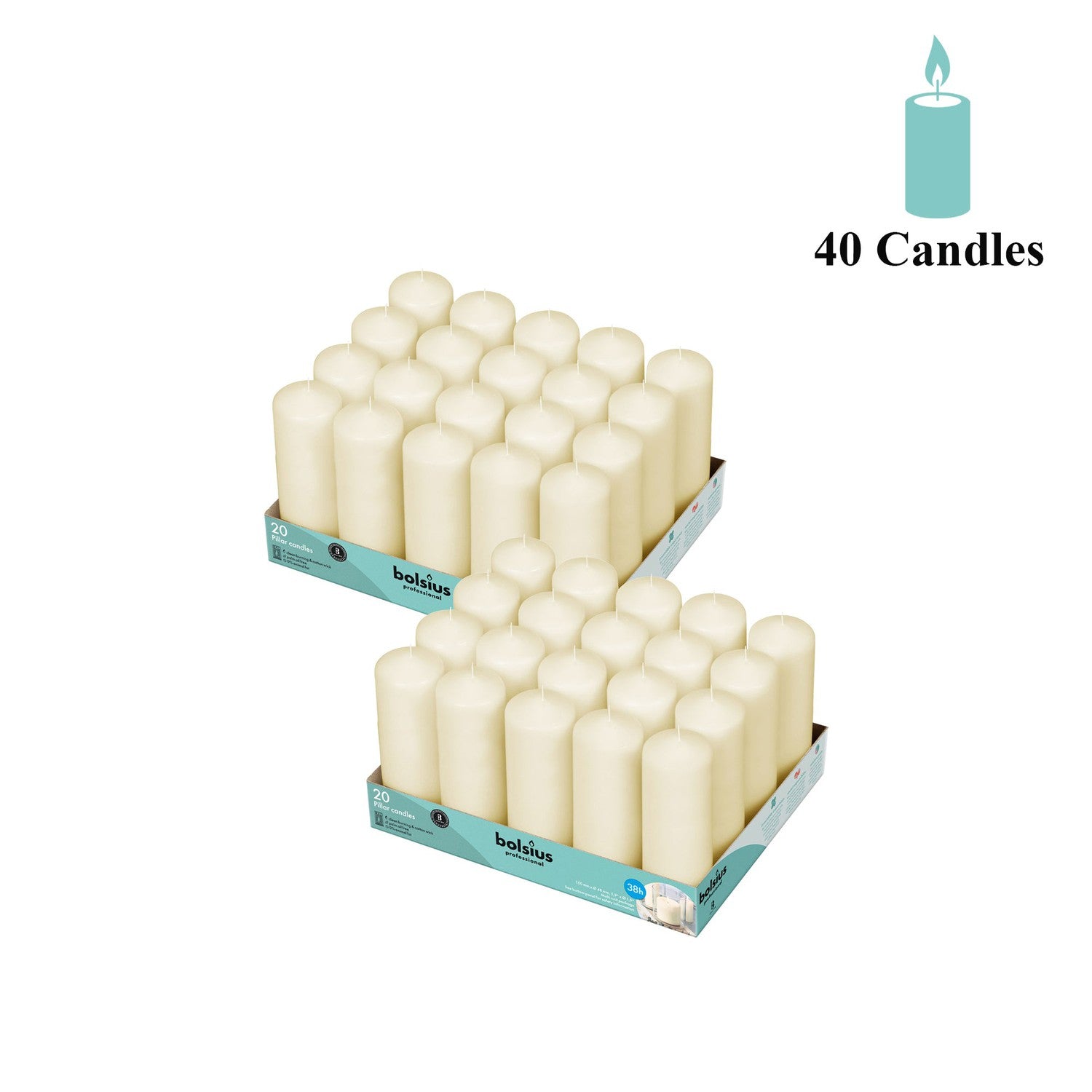 Bulk Pillar Candle 2 Inch Wide Collection
