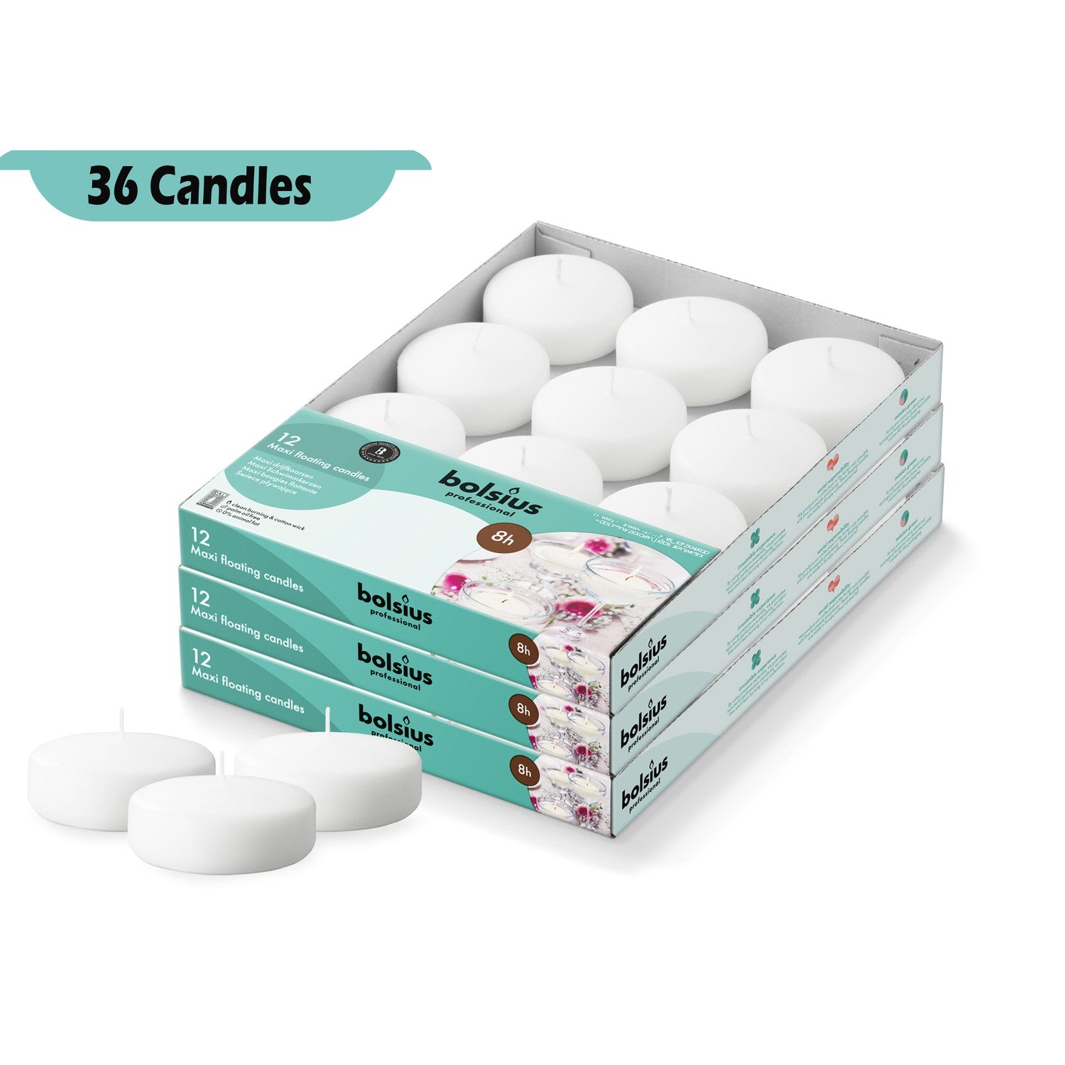 36 Set 3" X 1" Bulk Floating Candles