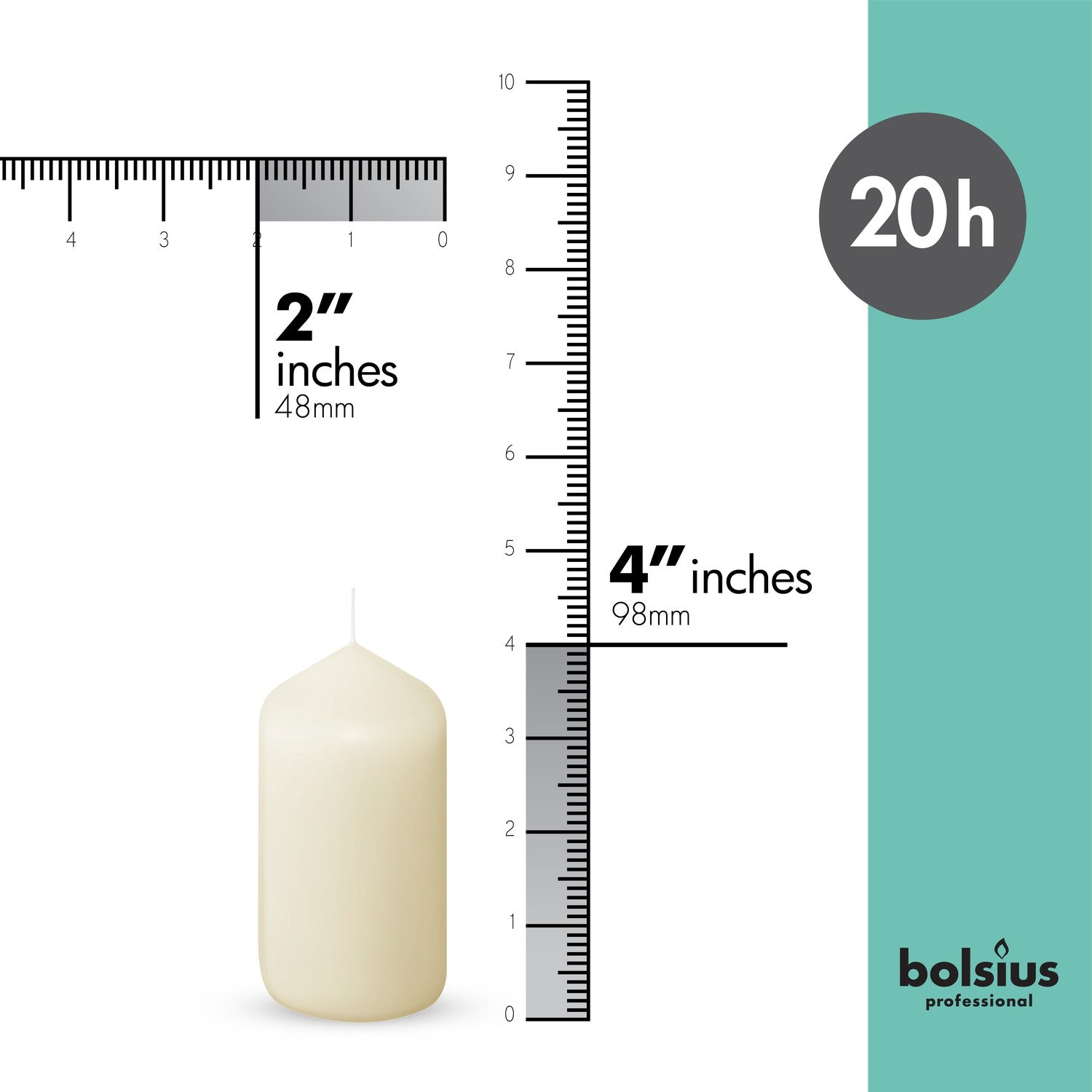 Bulk Pillar Candle 2 Inch Wide Collection