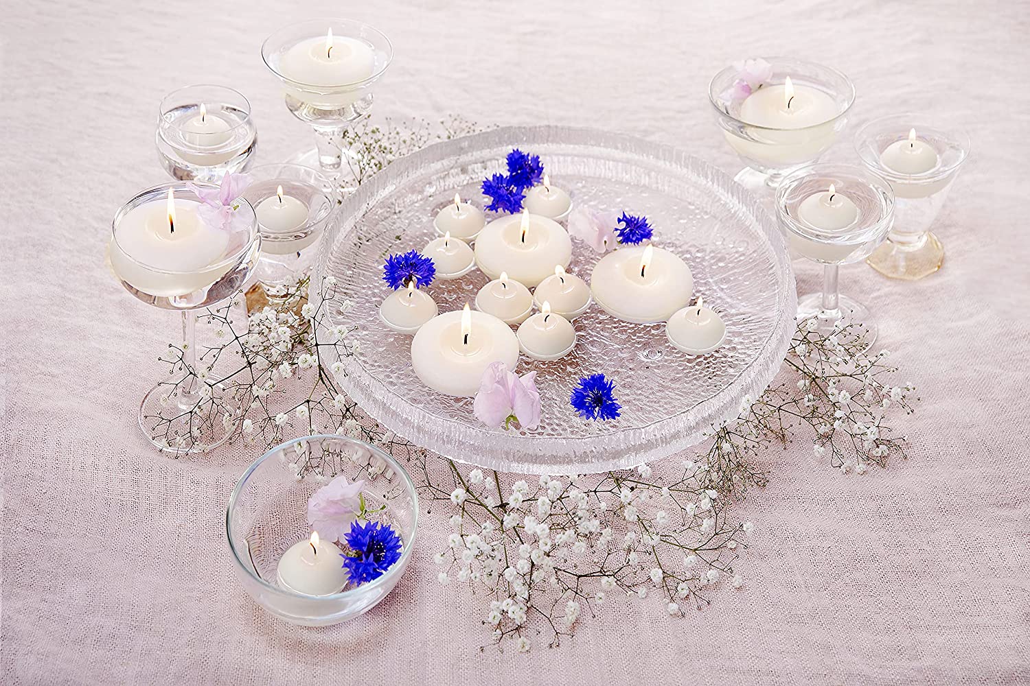 3" X 1" Classic Floating Candles - 12 Pack - Kisco Candles