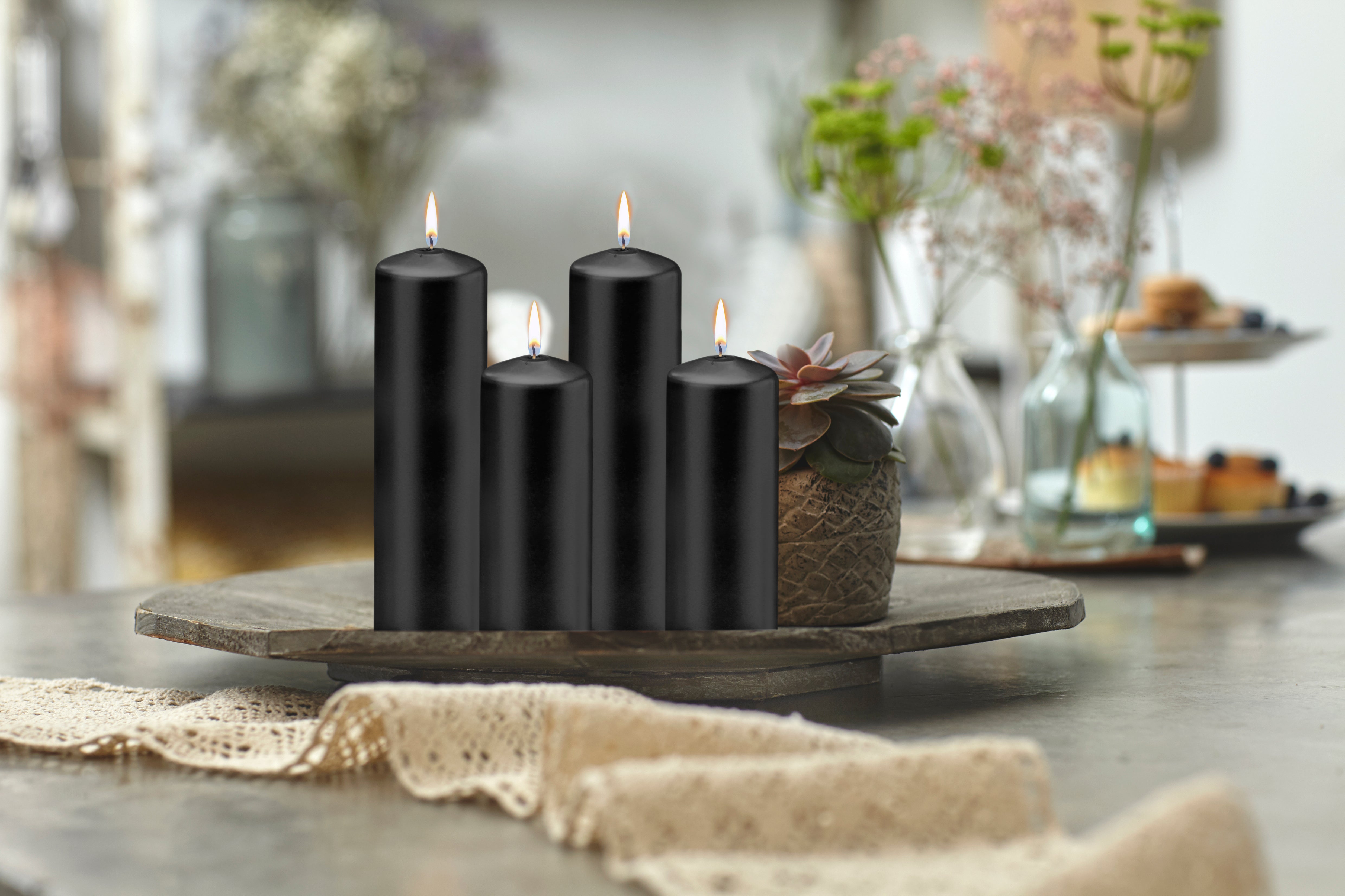 Black Pillar Candles