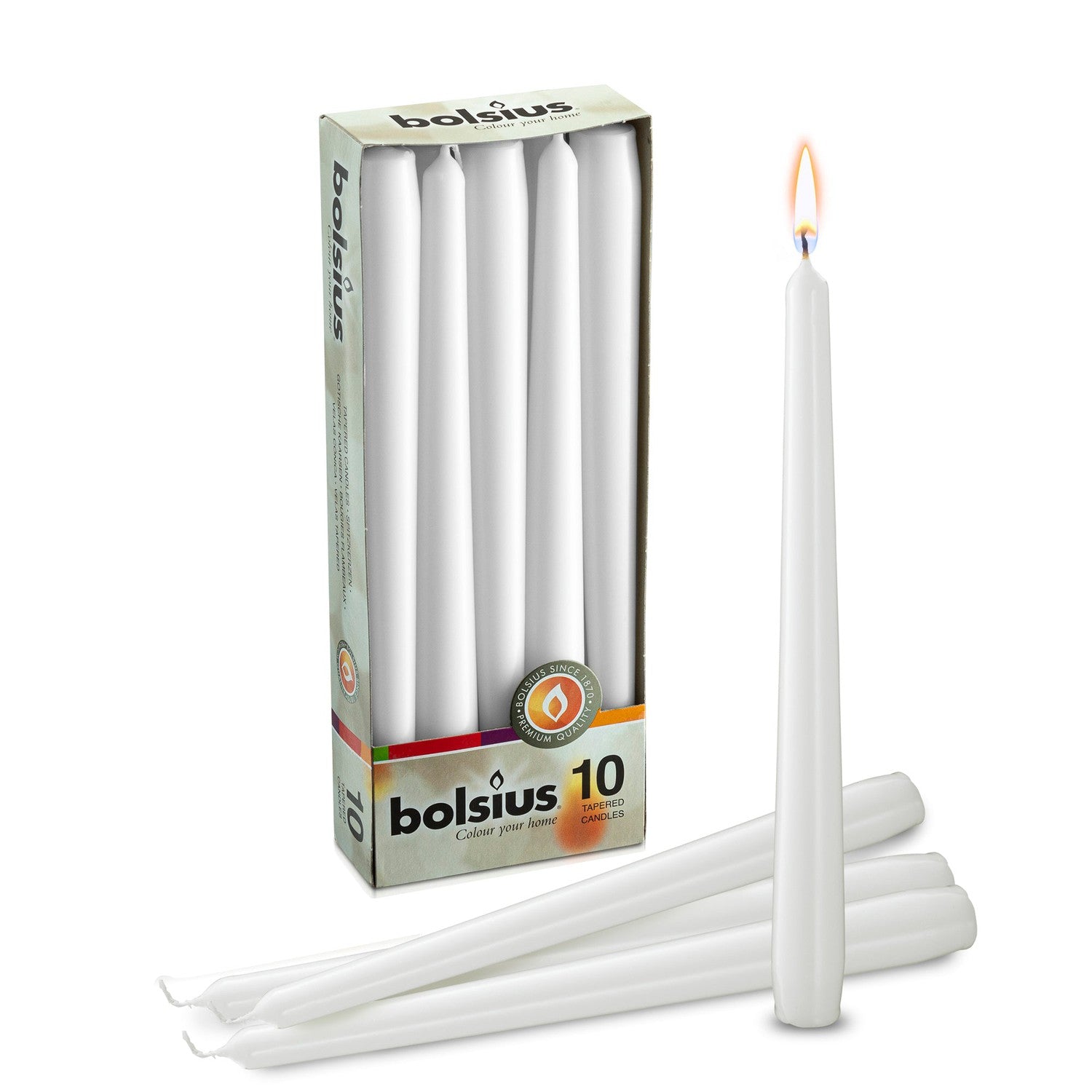 10" X 0.9" Classic Taper Candles - 10 Pack - Kisco Candles