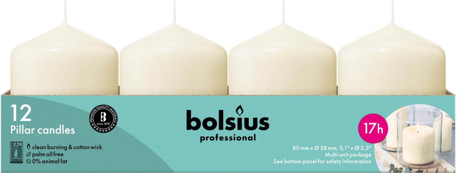 2.25" X 3" Classic Pillar Candles - 12 Pack - Kisco Candles