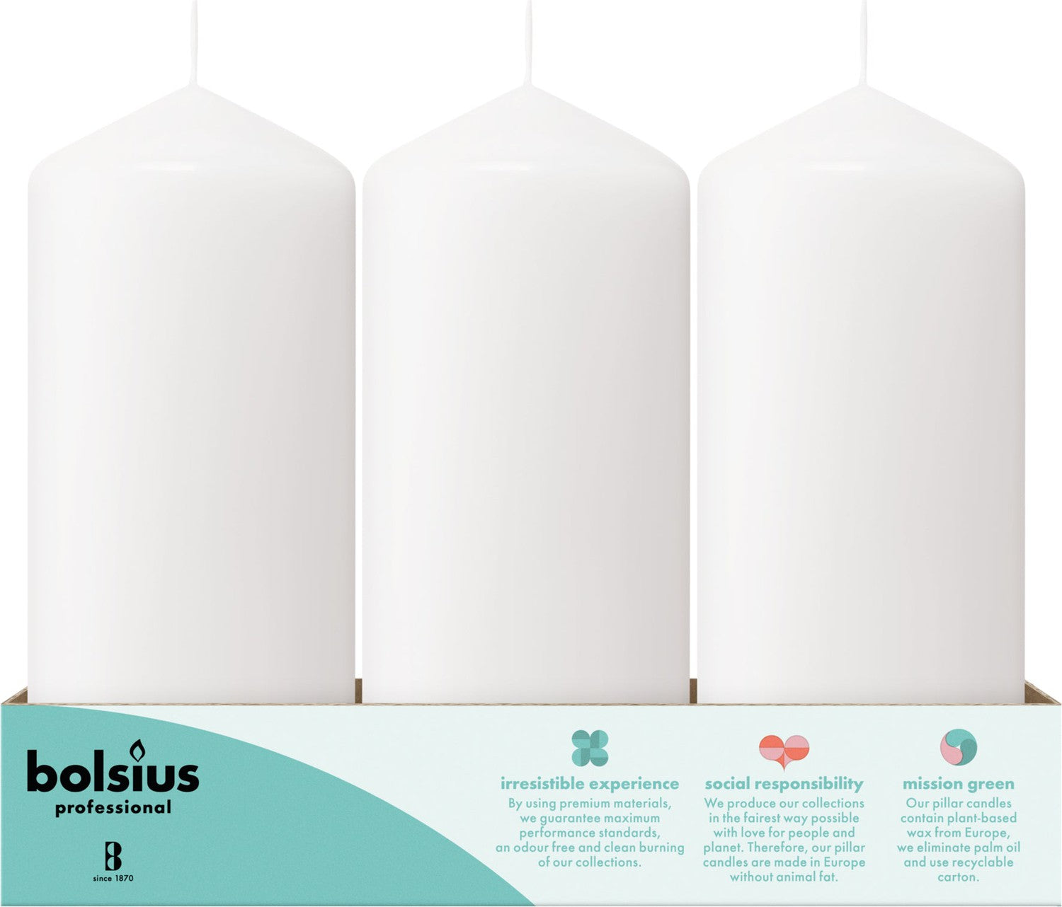 2.75" X 6.6" Classic Pillar Candles - 12 Pack - Kisco Candles