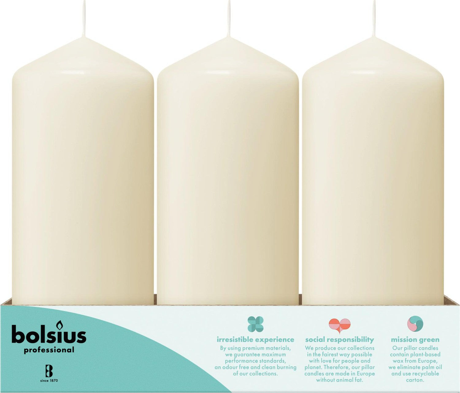 2.75" X 6.6" Classic Pillar Candles - 12 Pack - Kisco Candles