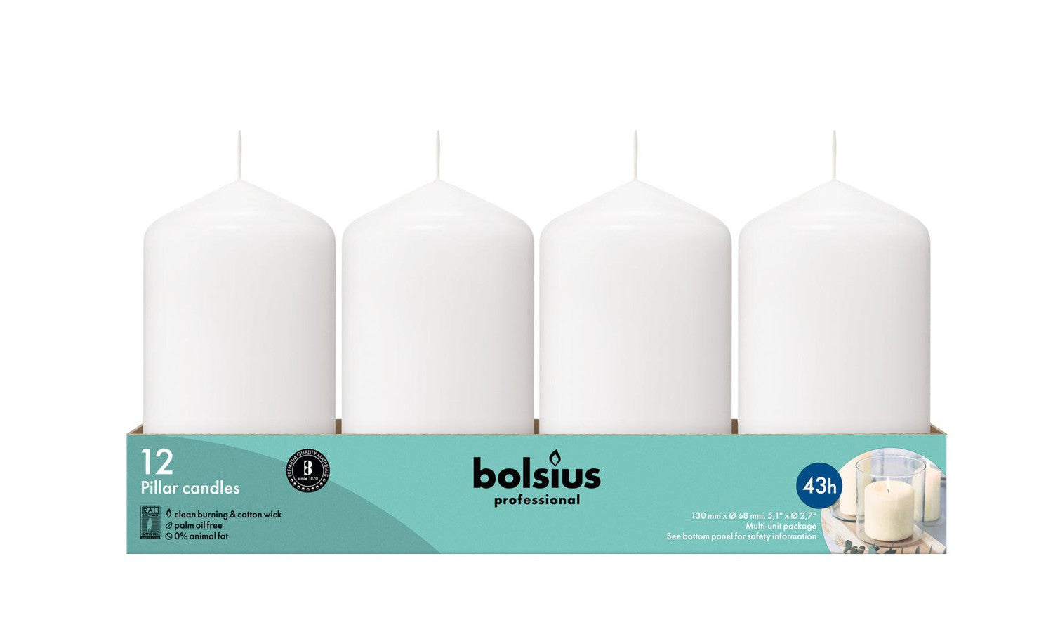 2.25" X 4.75" Classic Pillar Candles - 12 Pack - Kisco Candles