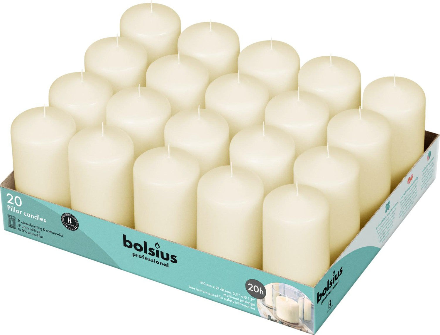 2" X 4" Classic Pillar Candles - 20 Pack - Kisco Candles