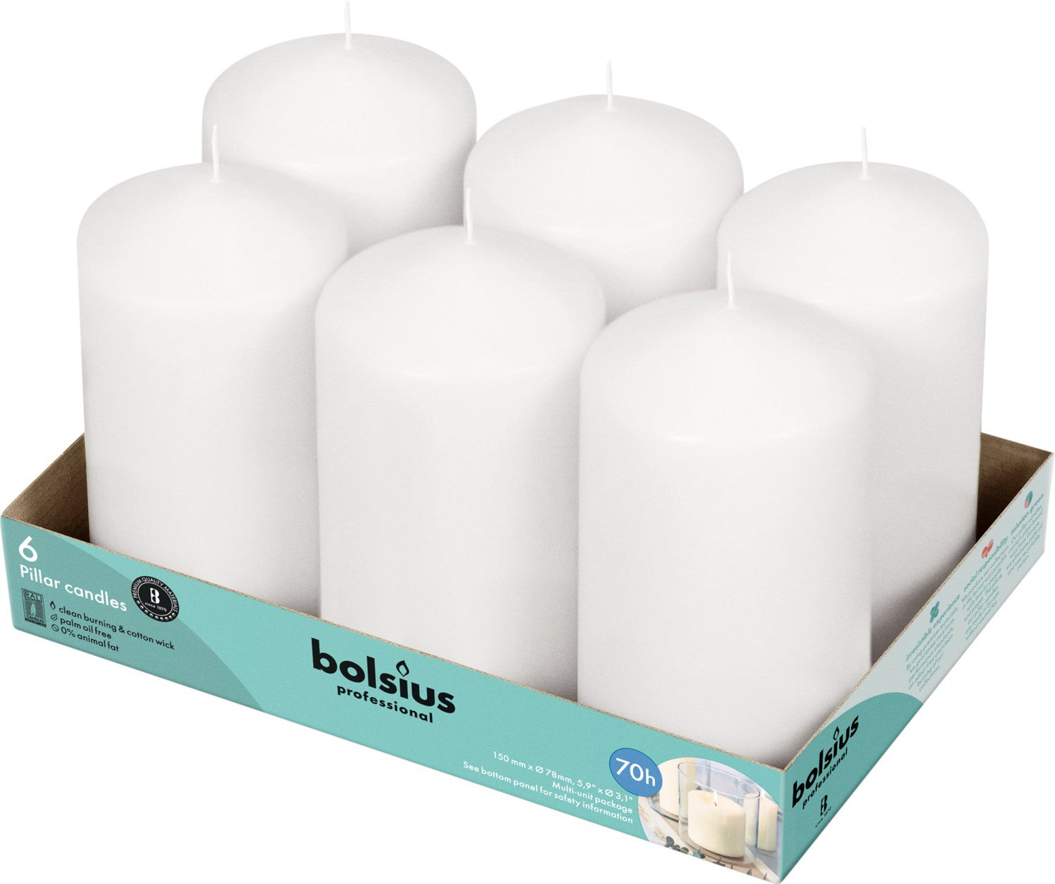 3" X 6" Classic Pillar Candles - 6 Pack - Kisco Candles