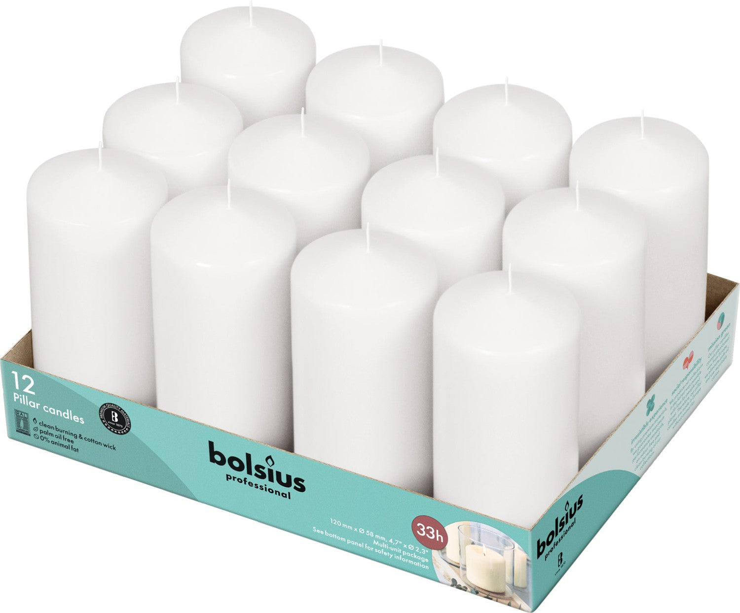2.25" X 4.75" Classic Pillar Candles - 12 Pack - Kisco Candles