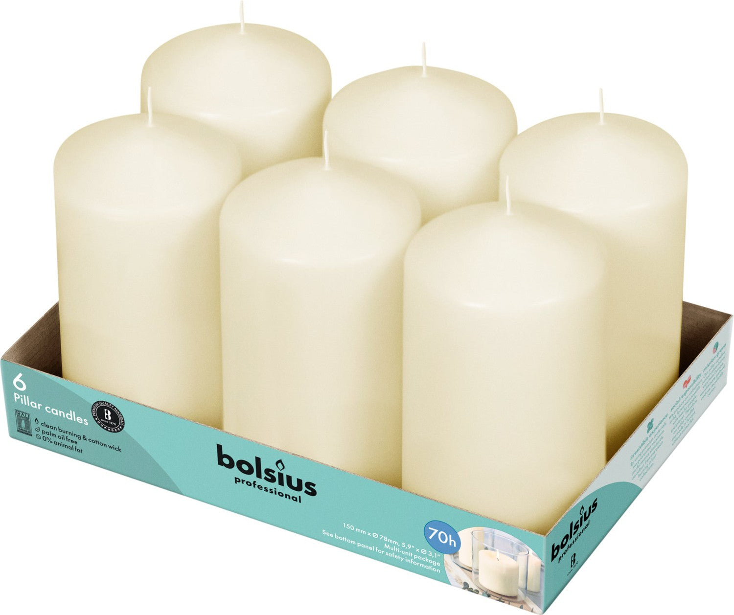 3" X 6" Classic Pillar Candles - 6 Pack - Kisco Candles