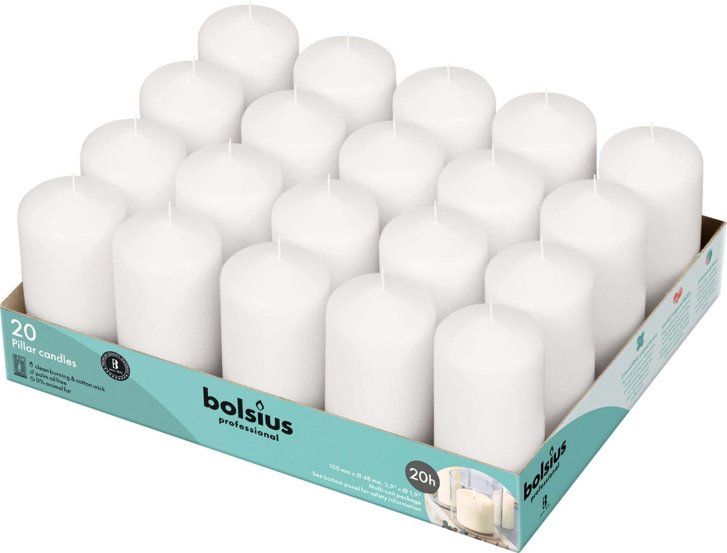 2" X 4" Classic Pillar Candles - 20 Pack - Kisco Candles