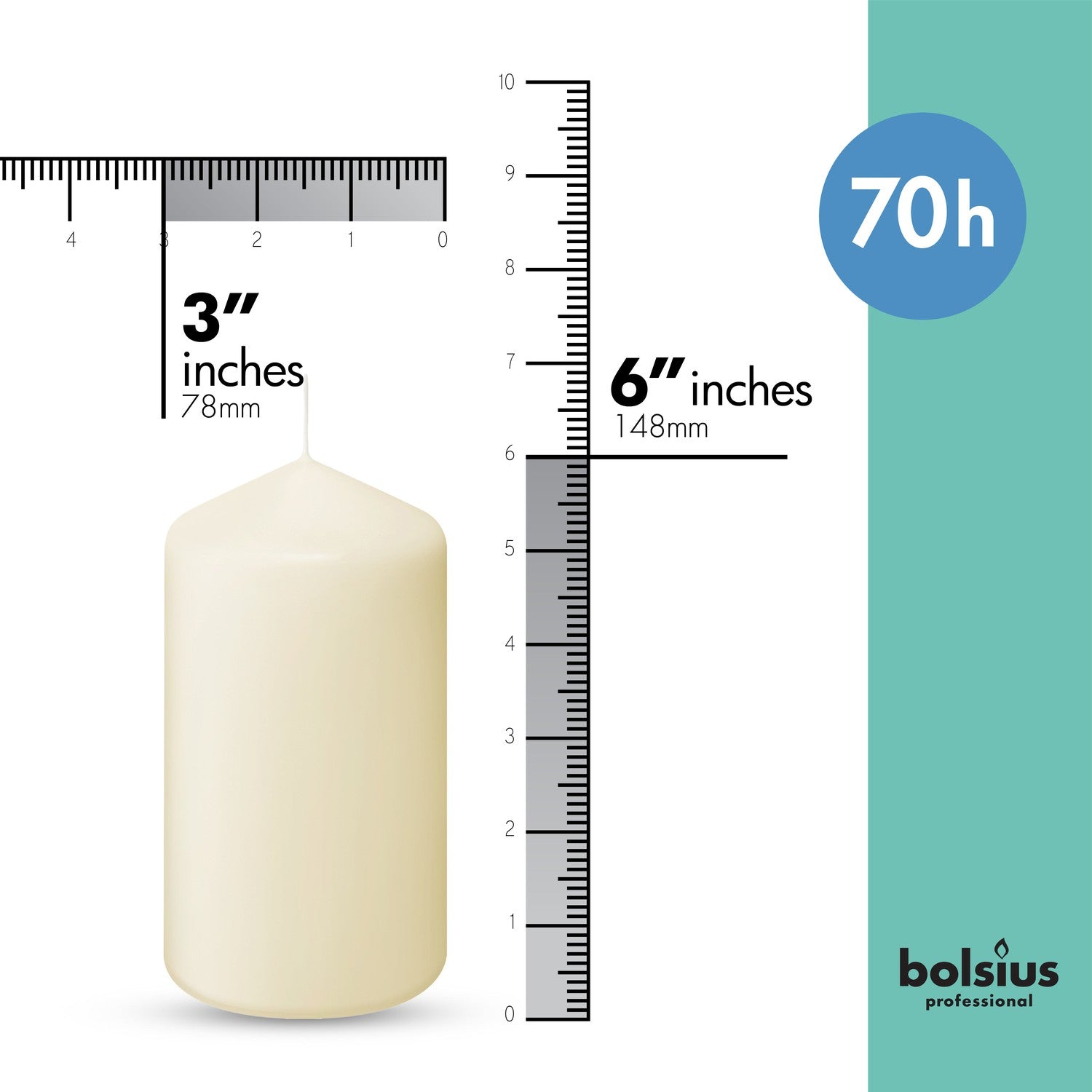 3" X 6" Classic Pillar Candles - 6 Pack - Kisco Candles