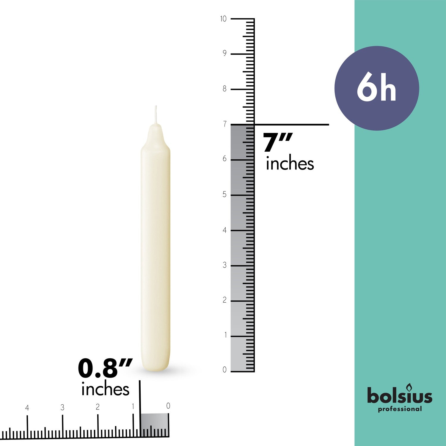 7" X 0.8" Classic Houshold Taper Candles - 45 Pack - Kisco Candles