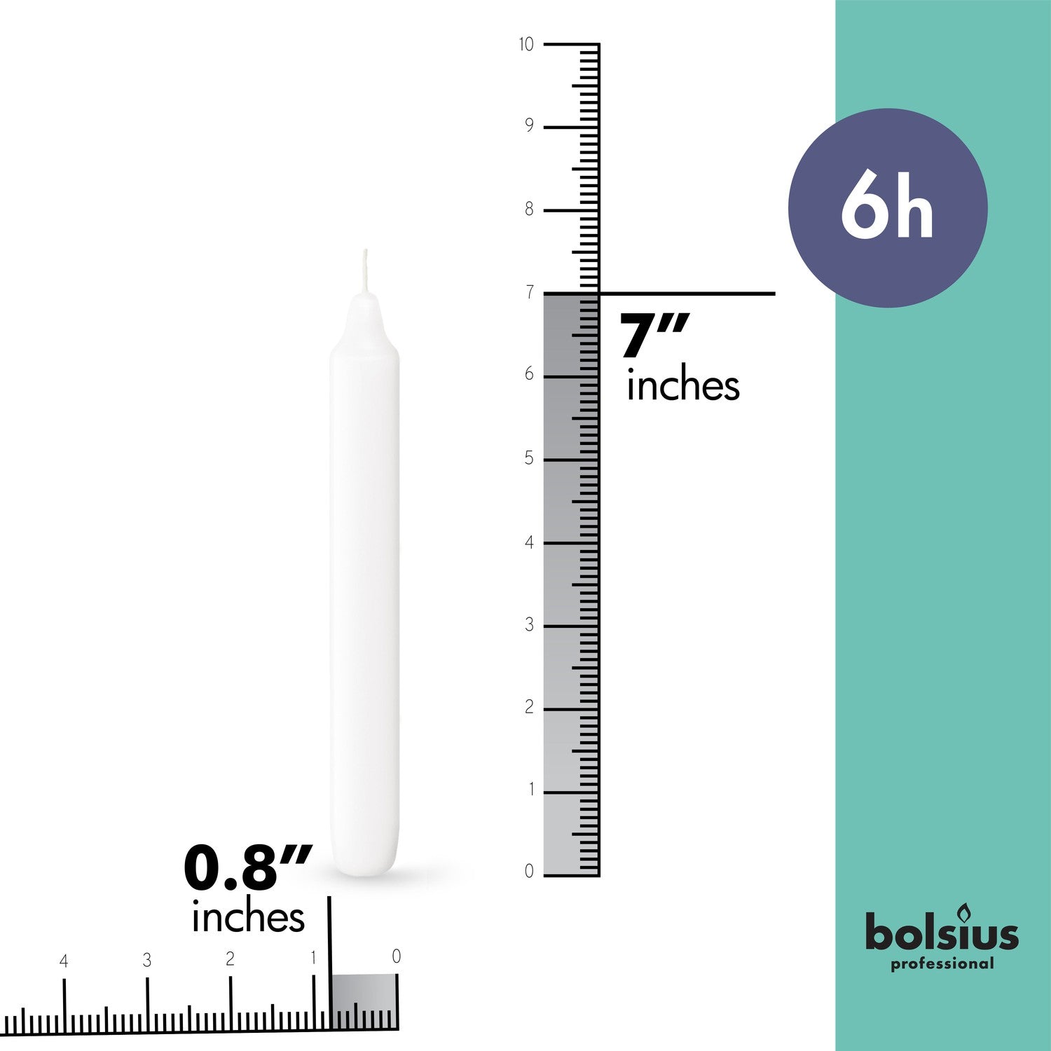 7" X 0.8" Classic Houshold Taper Candles - 45 Pack - Kisco Candles