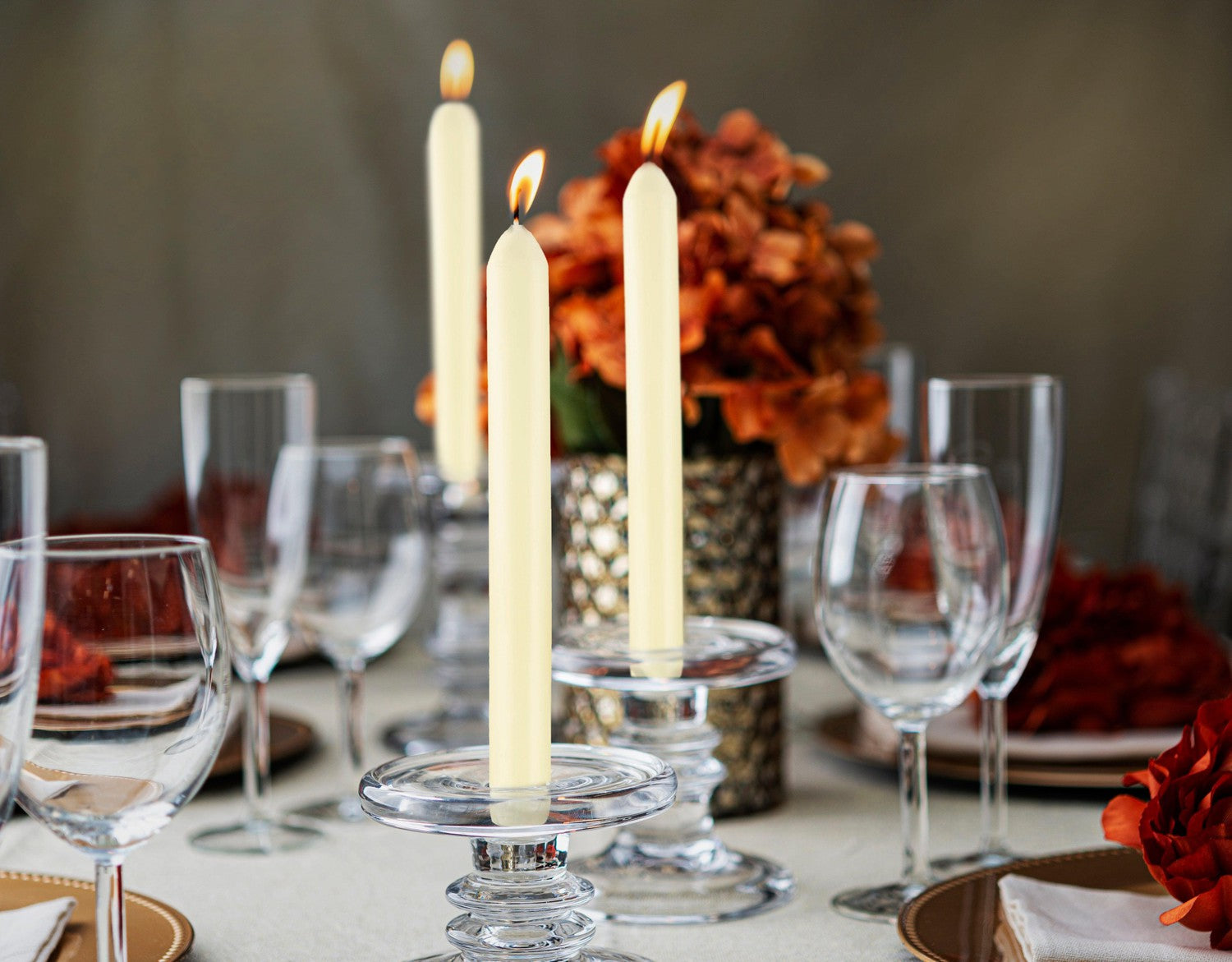 9" X 0.8" Classic Dinner Taper Candles - 10 Pack - Kisco Candles