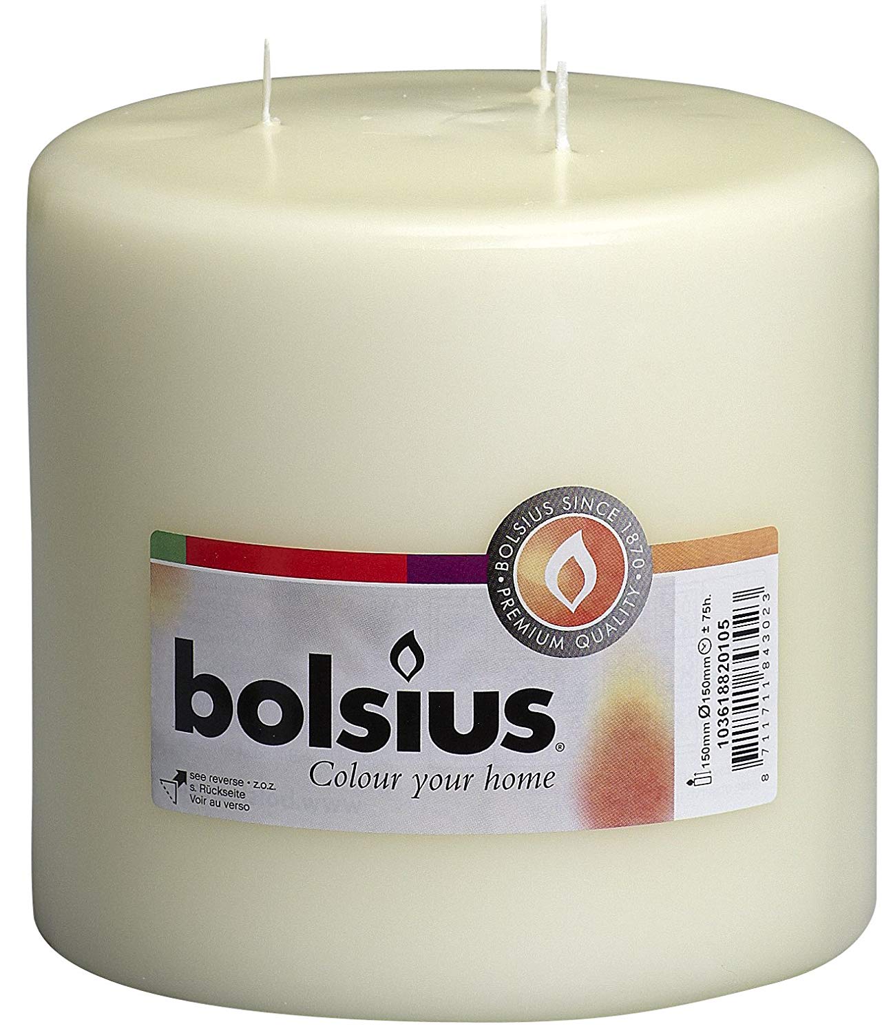 6" X 6" 3 Wick Pillar Candles - 1 Pack - Kisco Candles
