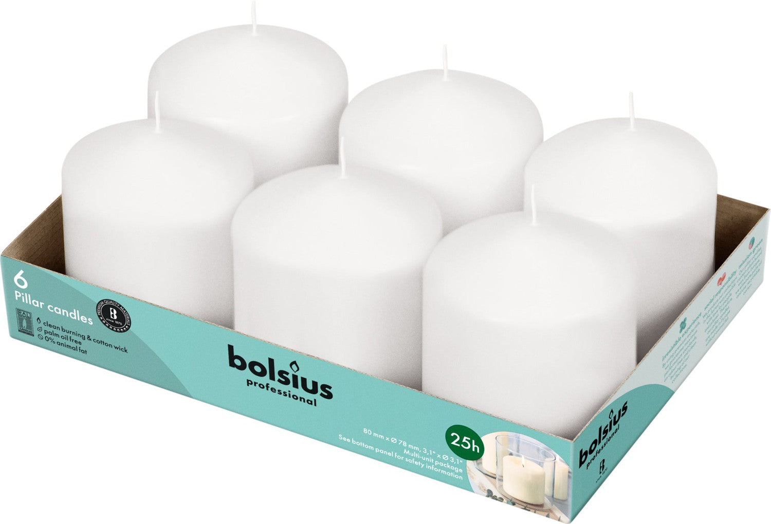 3" X 3" Classic Pillar Candles - 6 Pack - Kisco Candles