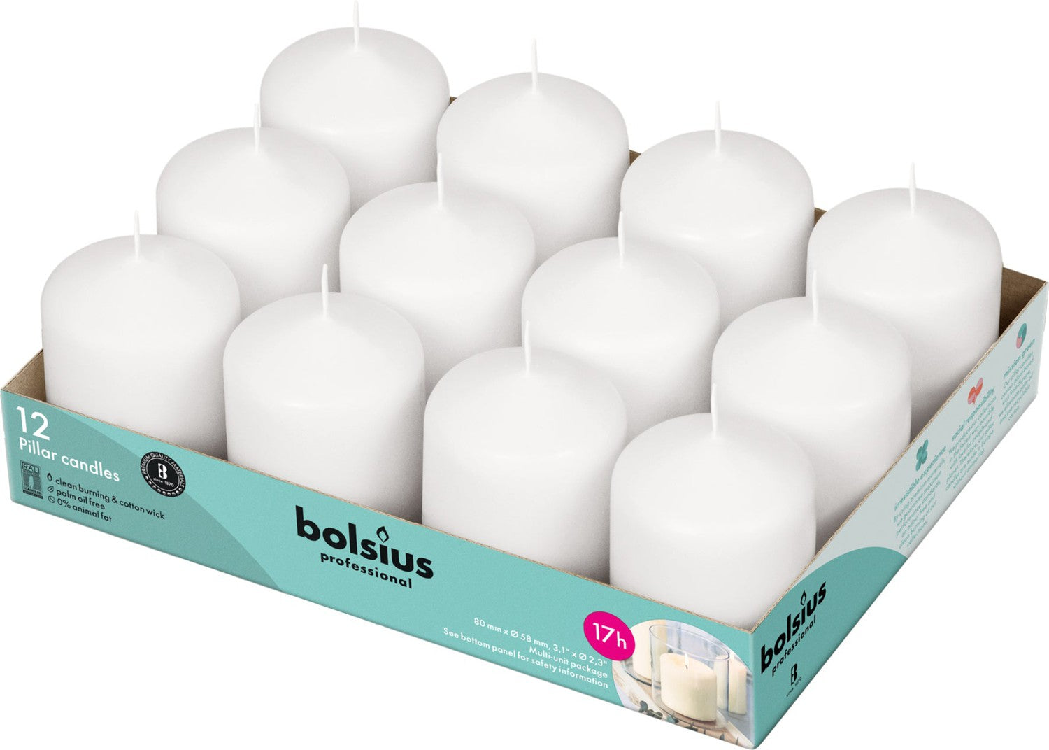 2.25" X 3" Classic Pillar Candles - 12 Pack - Kisco Candles