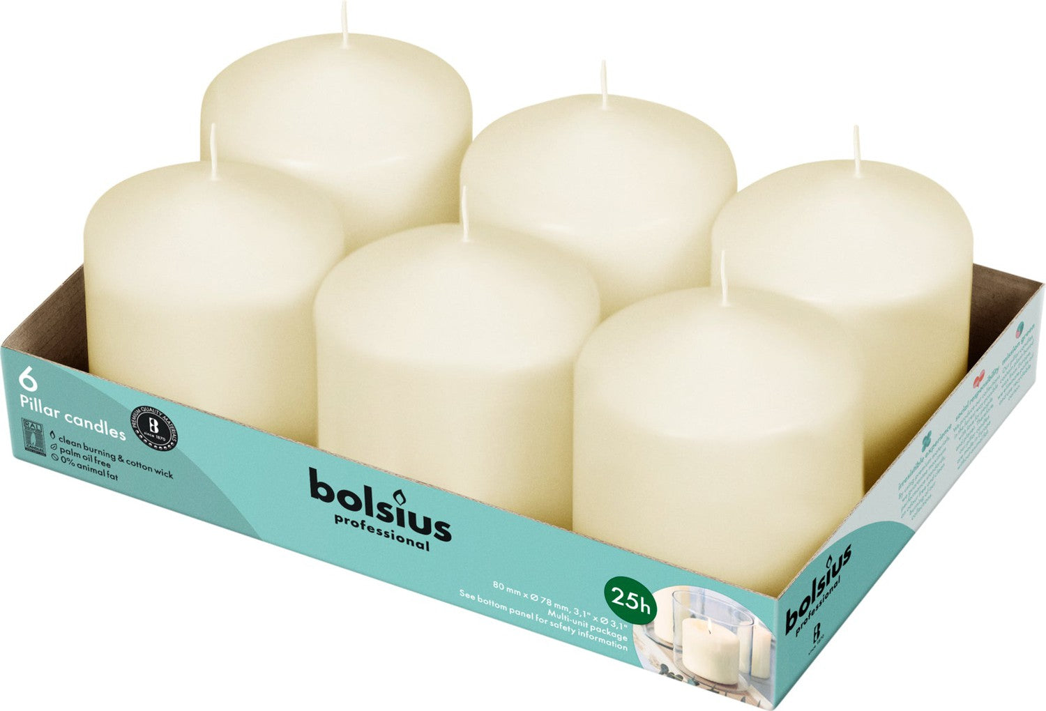 3" X 3" Classic Pillar Candles - 6 Pack - Kisco Candles