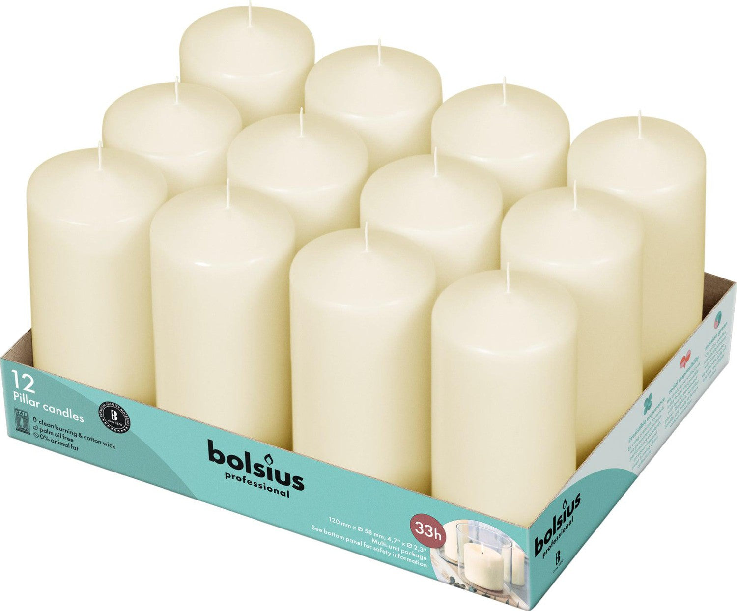 2.25" X 4.75" Classic Pillar Candles - 12 Pack - Kisco Candles