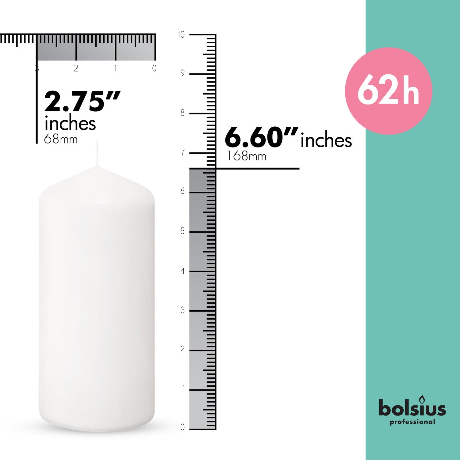 2.75" X 6.6" Classic Pillar Candles - 12 Pack - Kisco Candles