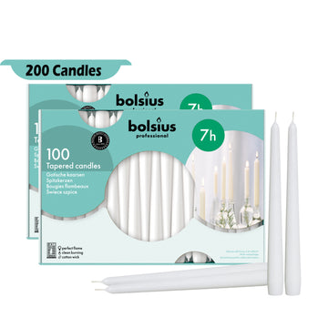 10" X 0.9" Quality Classic Bulk Taper Candles - 200