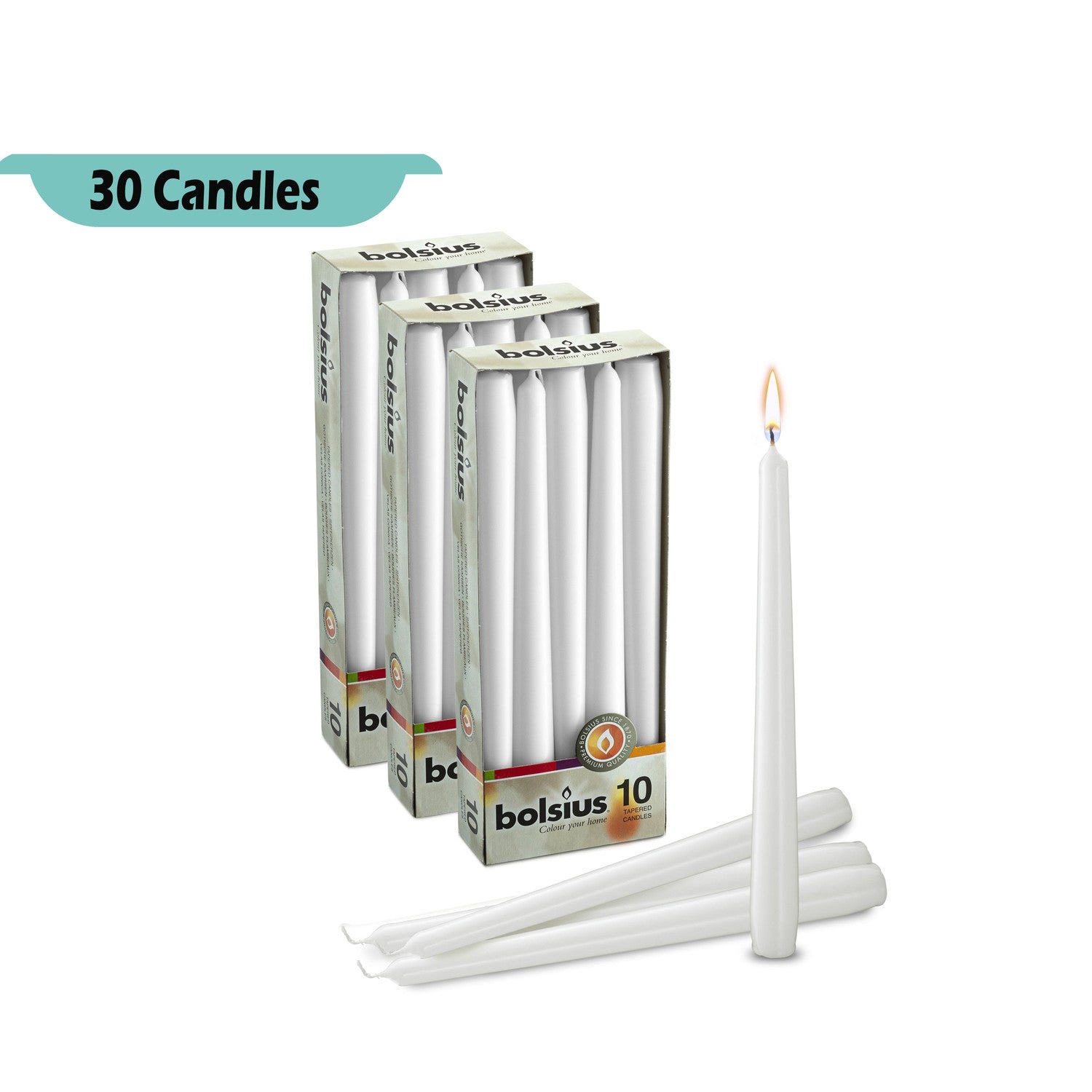 Bolsius 10" Colored Taper Candles Wedding Decorative Candles Set Of