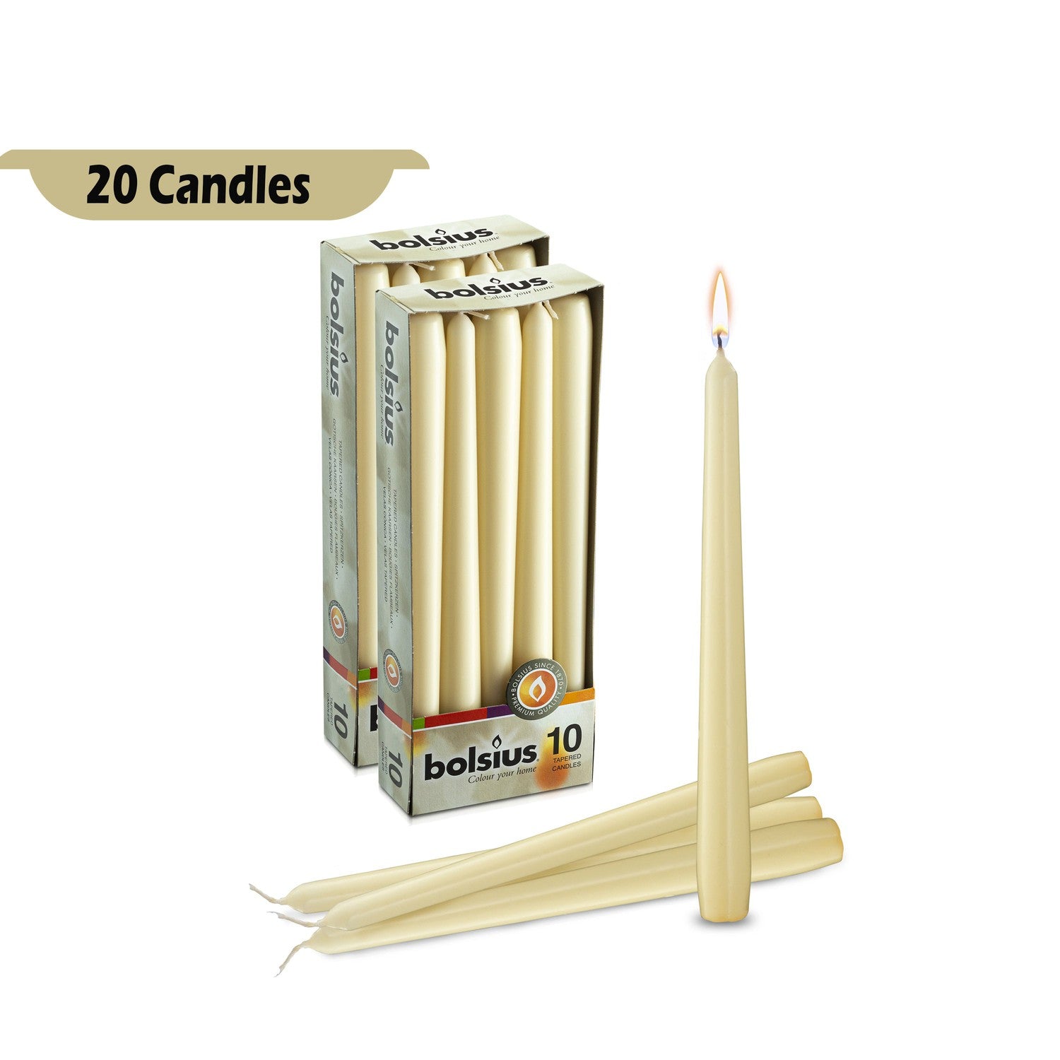 Bolsius 10" Colored Taper Candles Wedding Decorative Candles Set Of