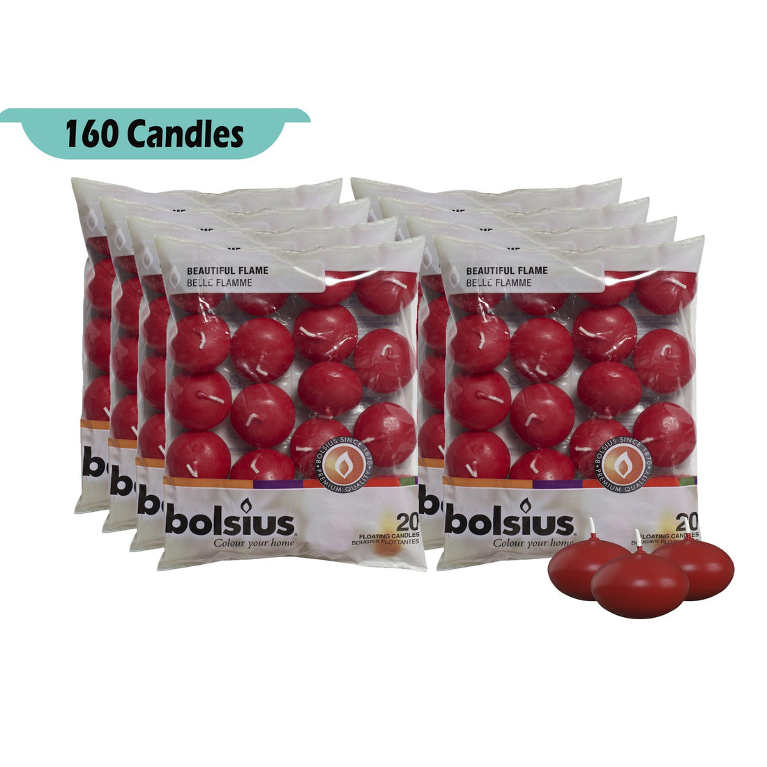 160 Pack Floating Candles 1.75" X 1" In Bulk