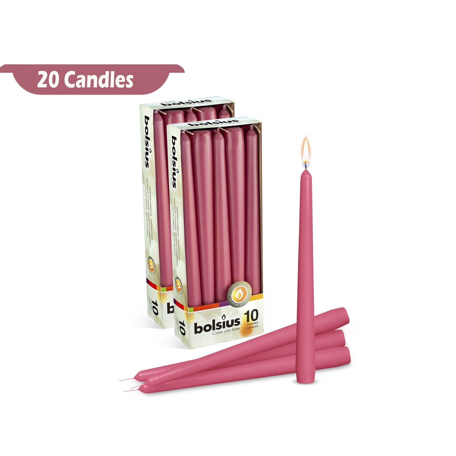 Bolsius 10" Colored Taper Candles Wedding Decorative Candles Set Of