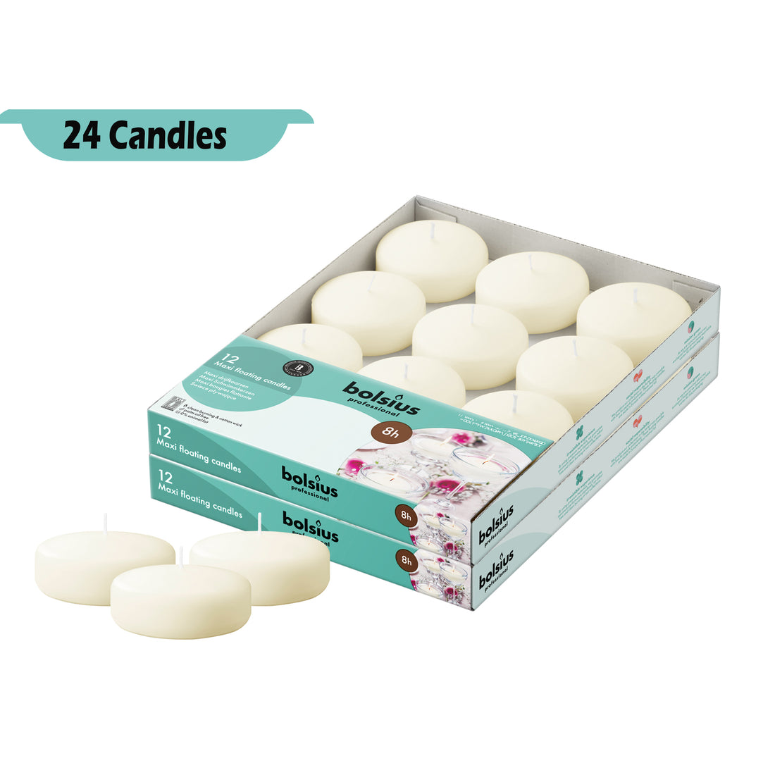 3" X 1" Classic Floating Candles - 24 Pack