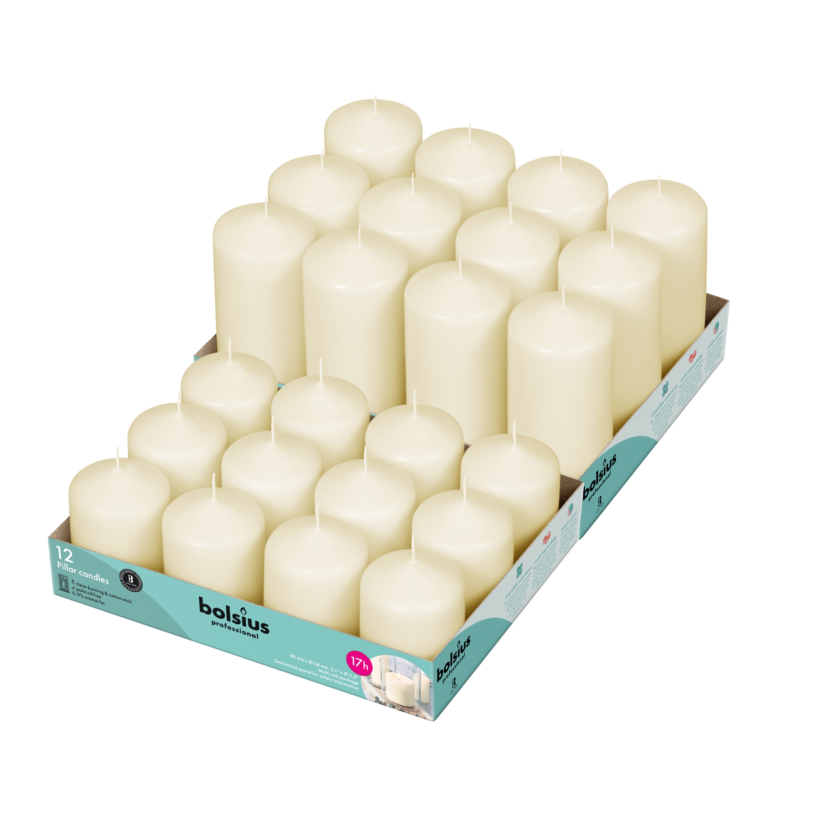 Set Of 48 - 2.25" Round Pillar candles - 2.25"X3" - 2.25"X4.75"