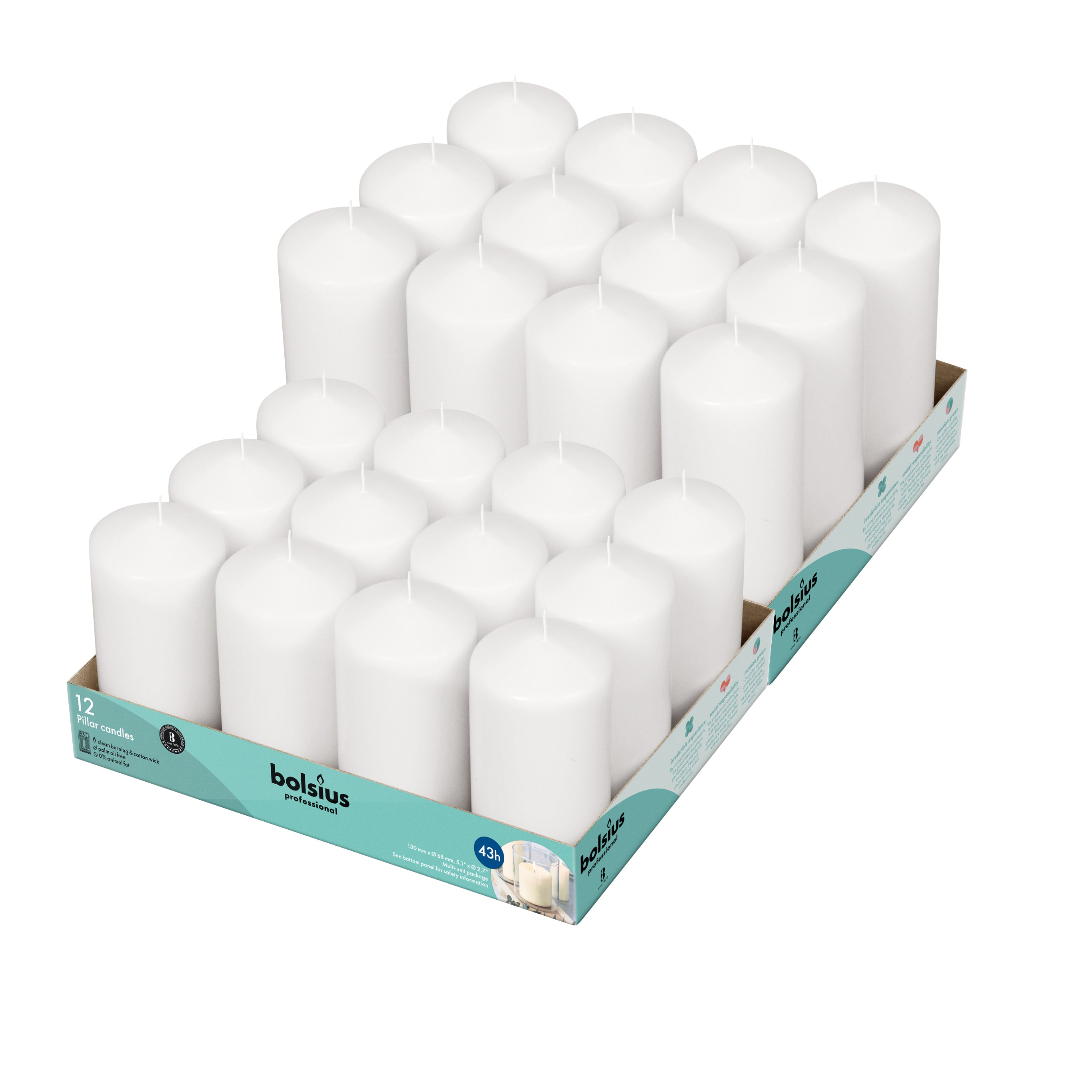 Set Of 24 - 2.75" Round Pillar Candles 2.75"X5" 275"X6.6"