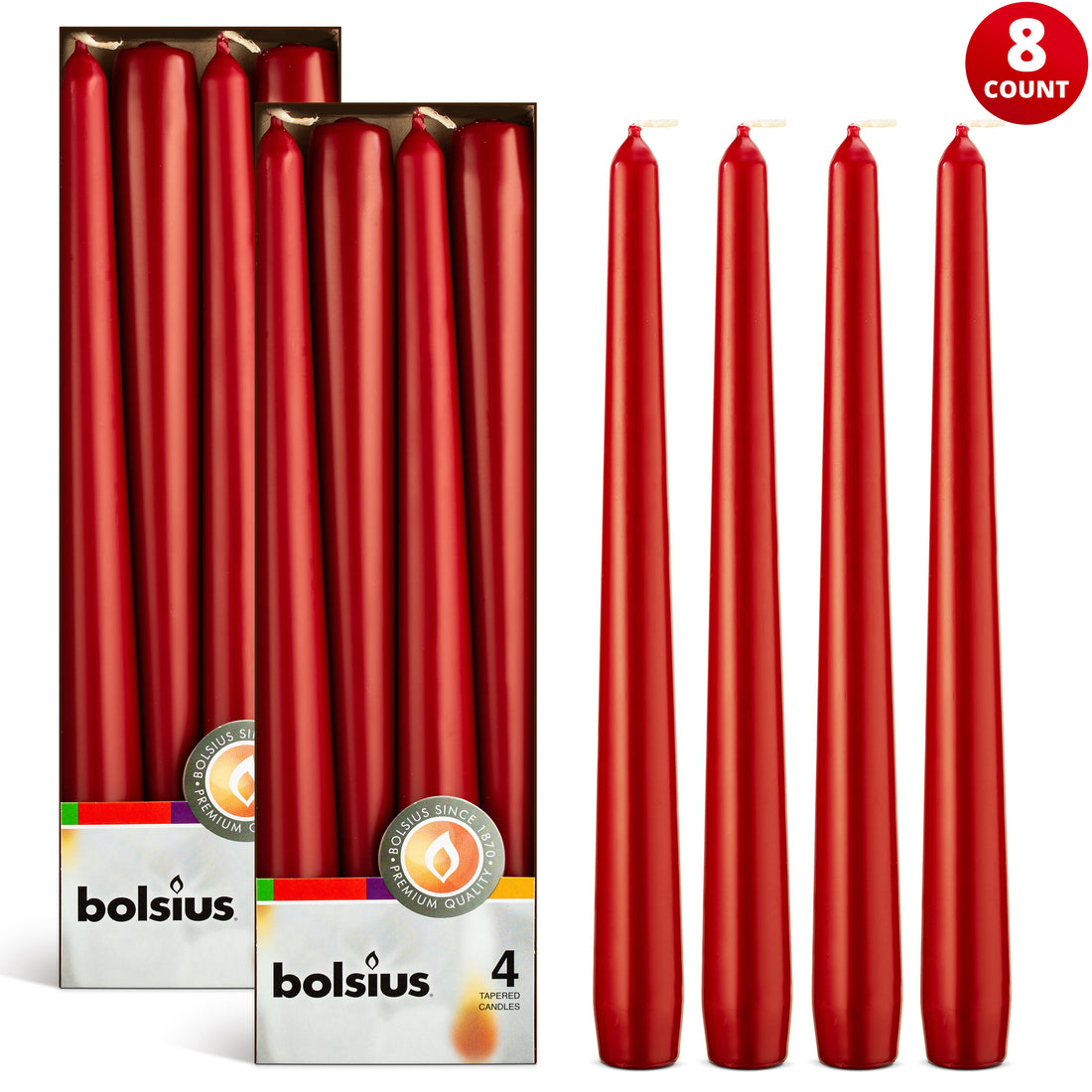 10" X 0.9" Classic Taper Candles - 4 -8 -12 & 16 Pack
