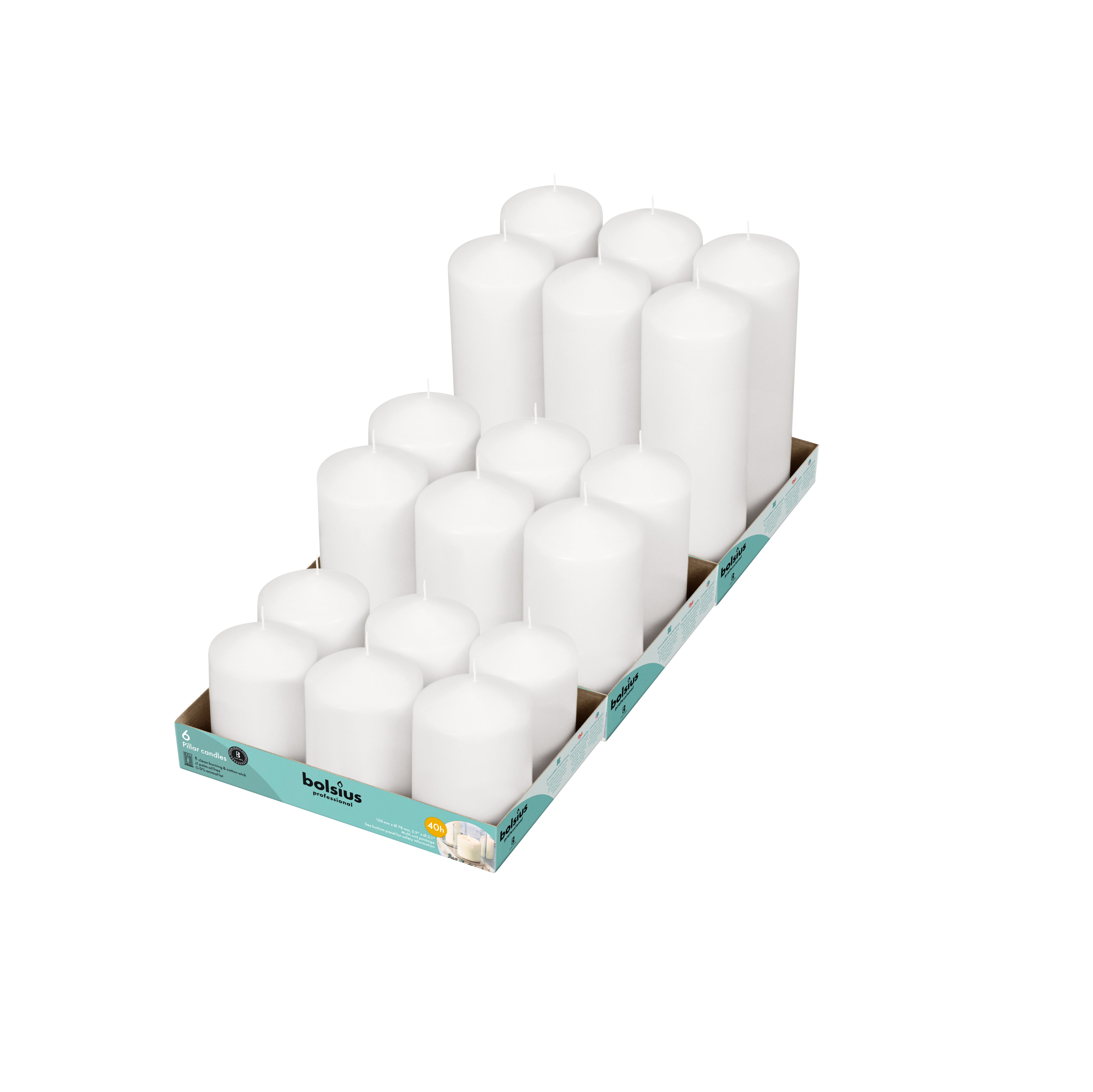 Set of 18 - 3" Round Pillar Candles 3"X4" 3"X 6" & 3"X9"