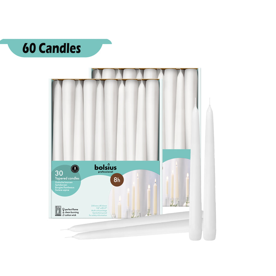 Packed by 30 - 10" X 0.9" Classic Bulk Taper Candles