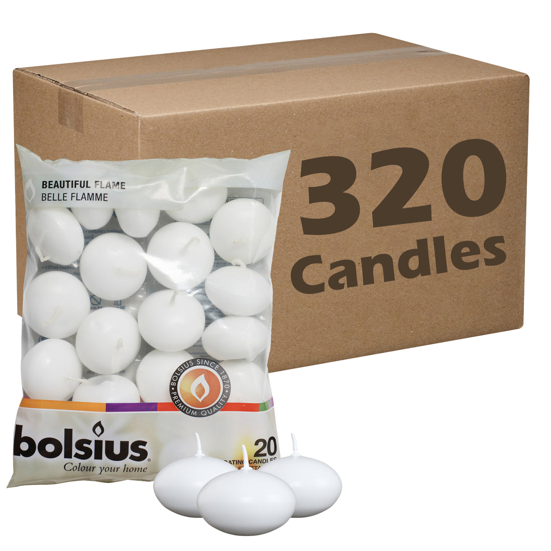 320 Pack Floating Candles 1.75" X 1" In Bulk