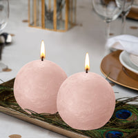 3" X 3" Rustic Ball Candles