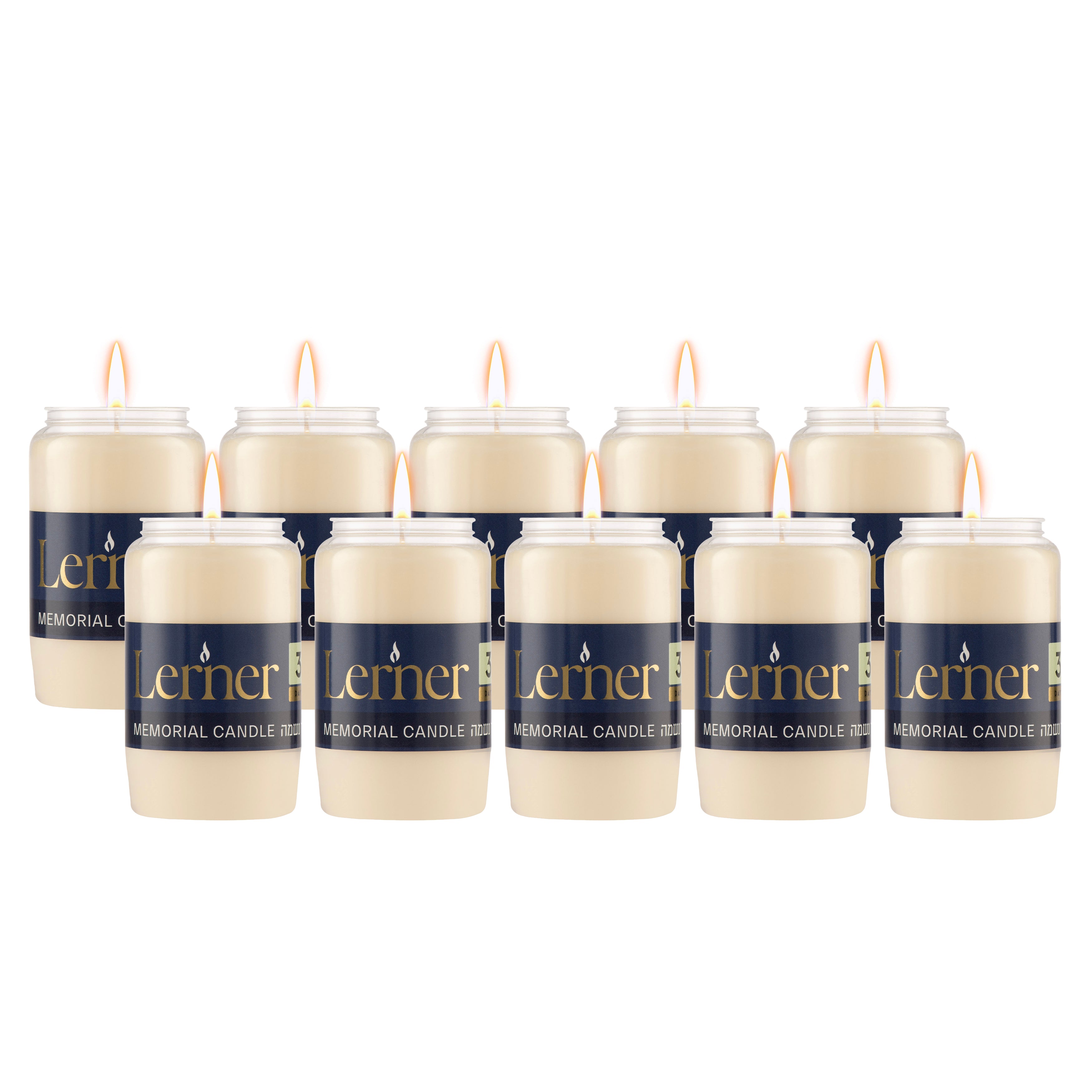Lerner 3-Day Candles – 10 Pack Long-Burning Tribute & Memorial Candles