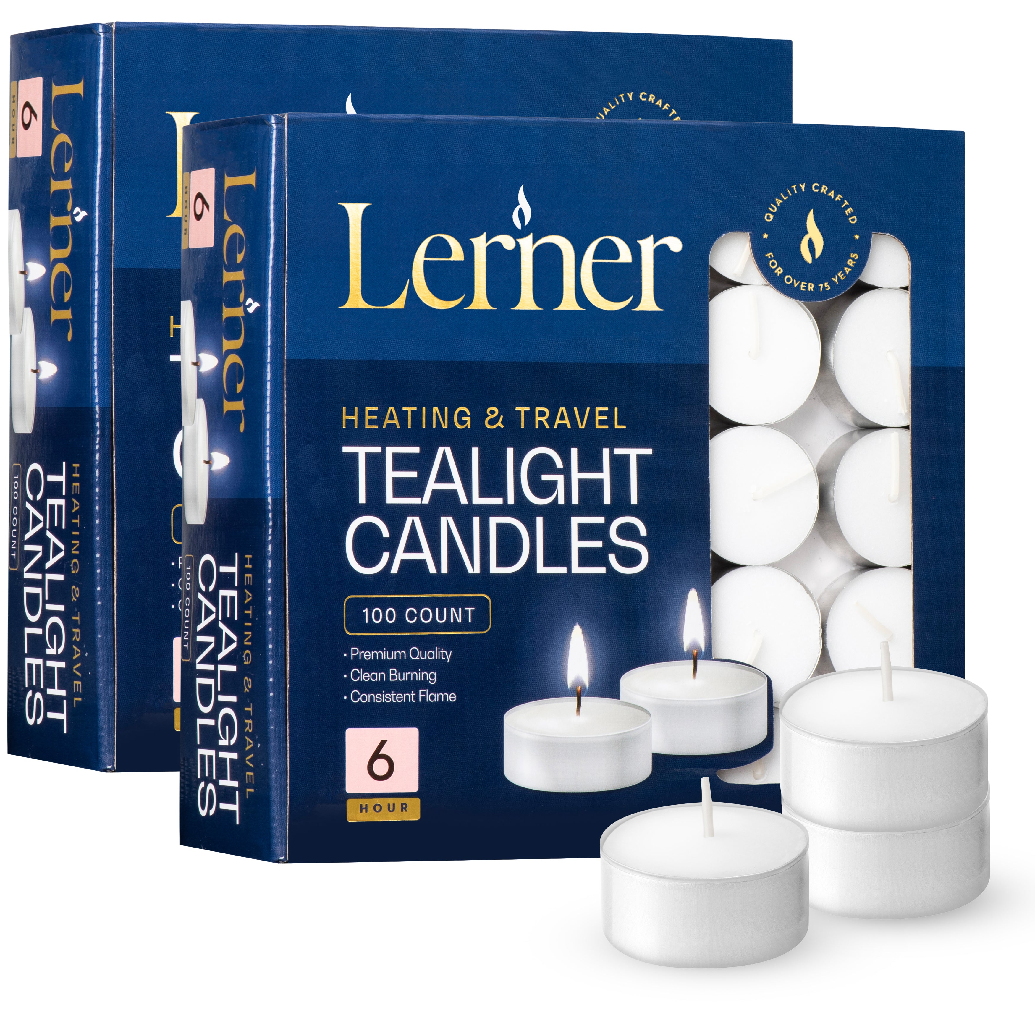 Lerner Tealight Candles Bulk 400 Pack 6-Hour Burn – Premium Long-Burning Unscented Tea Lights
