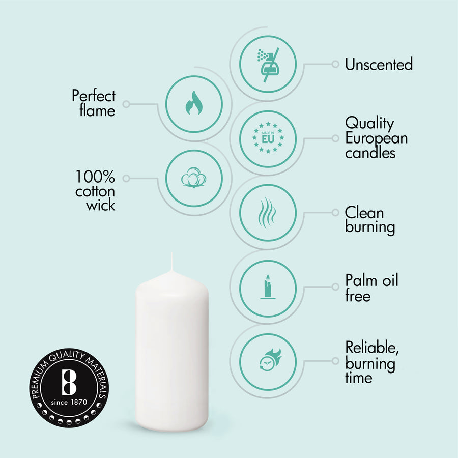 2.25" Inch Wide Classic Pillar Candle Collection In Bulk