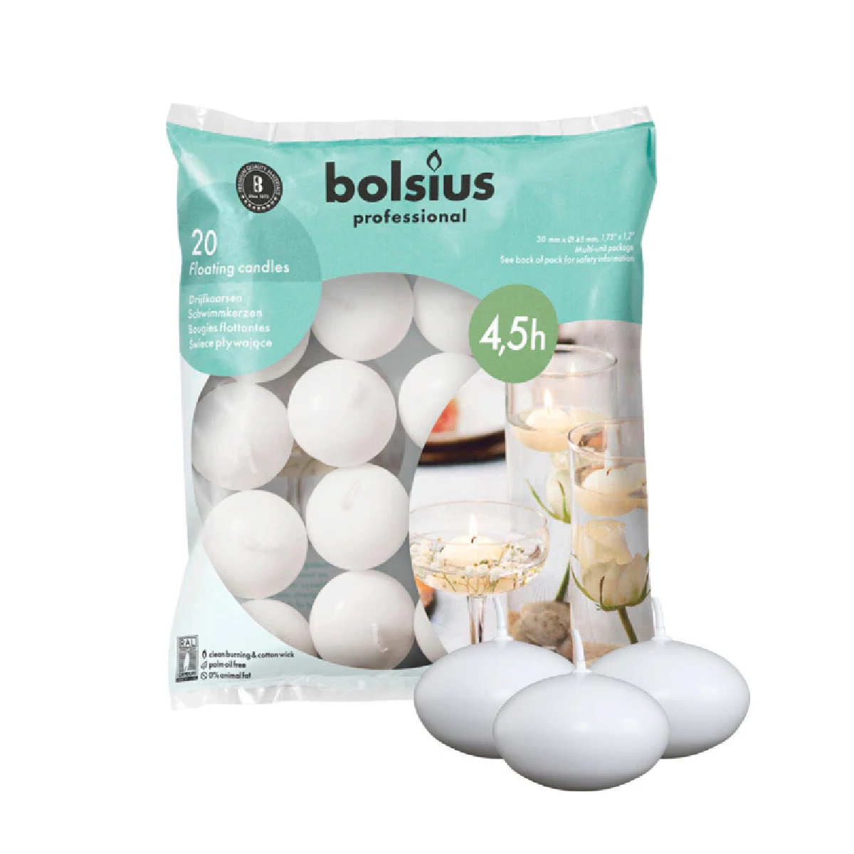 1.75" X 1" Classic Floating Candles - 20 Pack