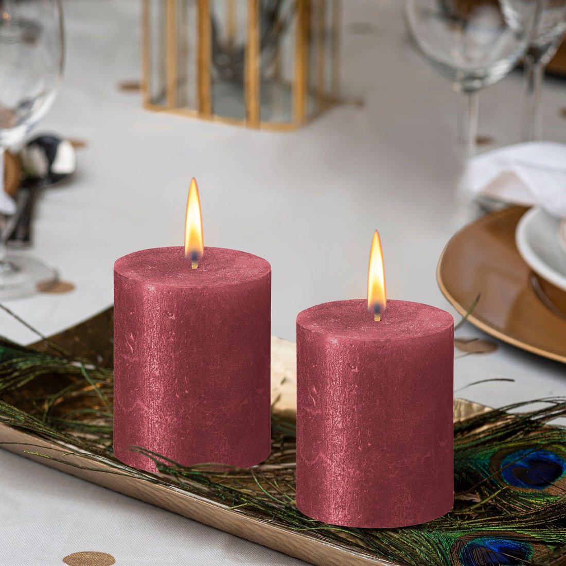 2.75" X 3.25" Shimmer Pillar Candles - 4 Pack - Kisco Candles