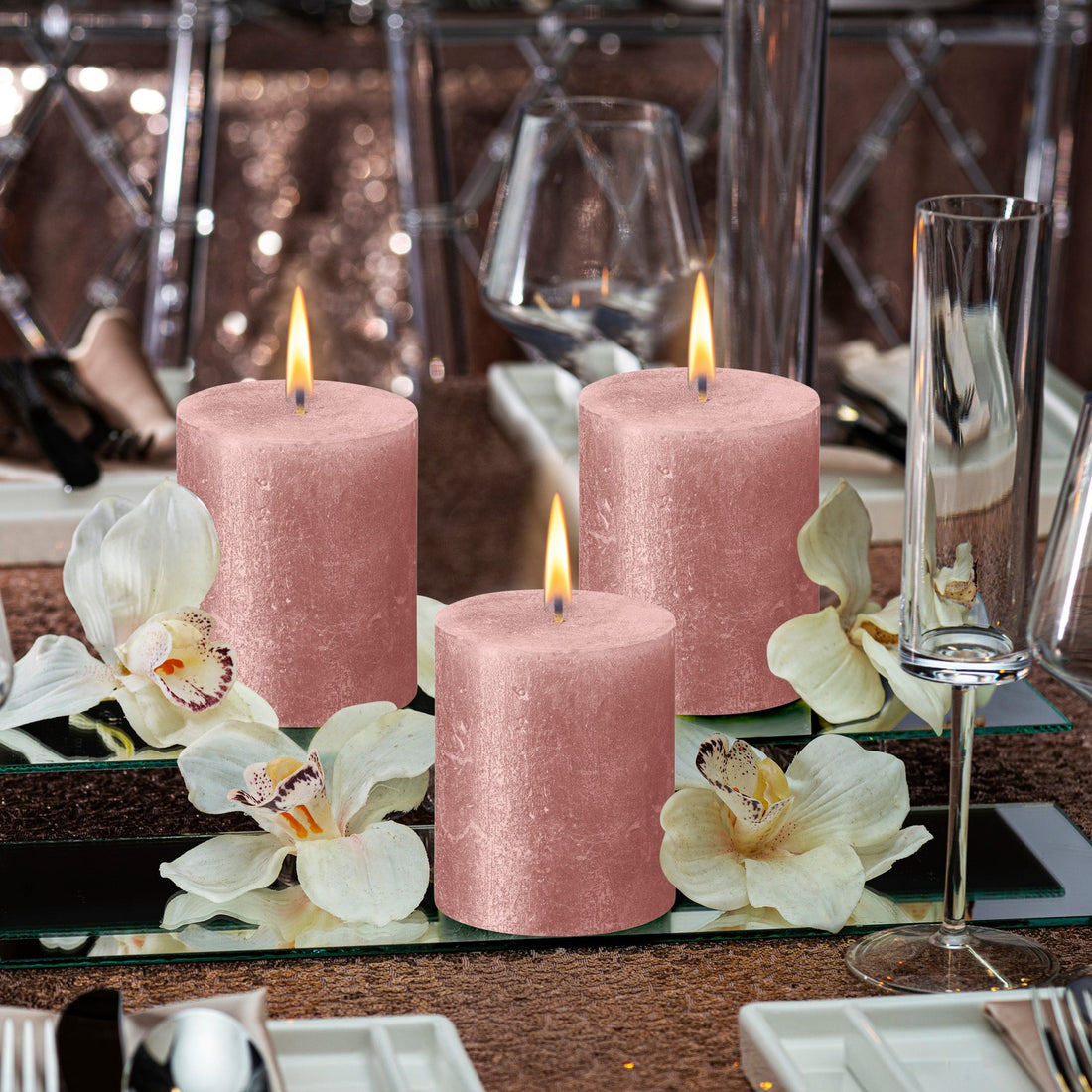 2.75" X 3.25" Shimmer Pillar Candles - 4 Pack - Kisco Candles