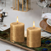 2.75" X 3.25" Shimmer Pillar Candles - 4 Pack - Kisco Candles